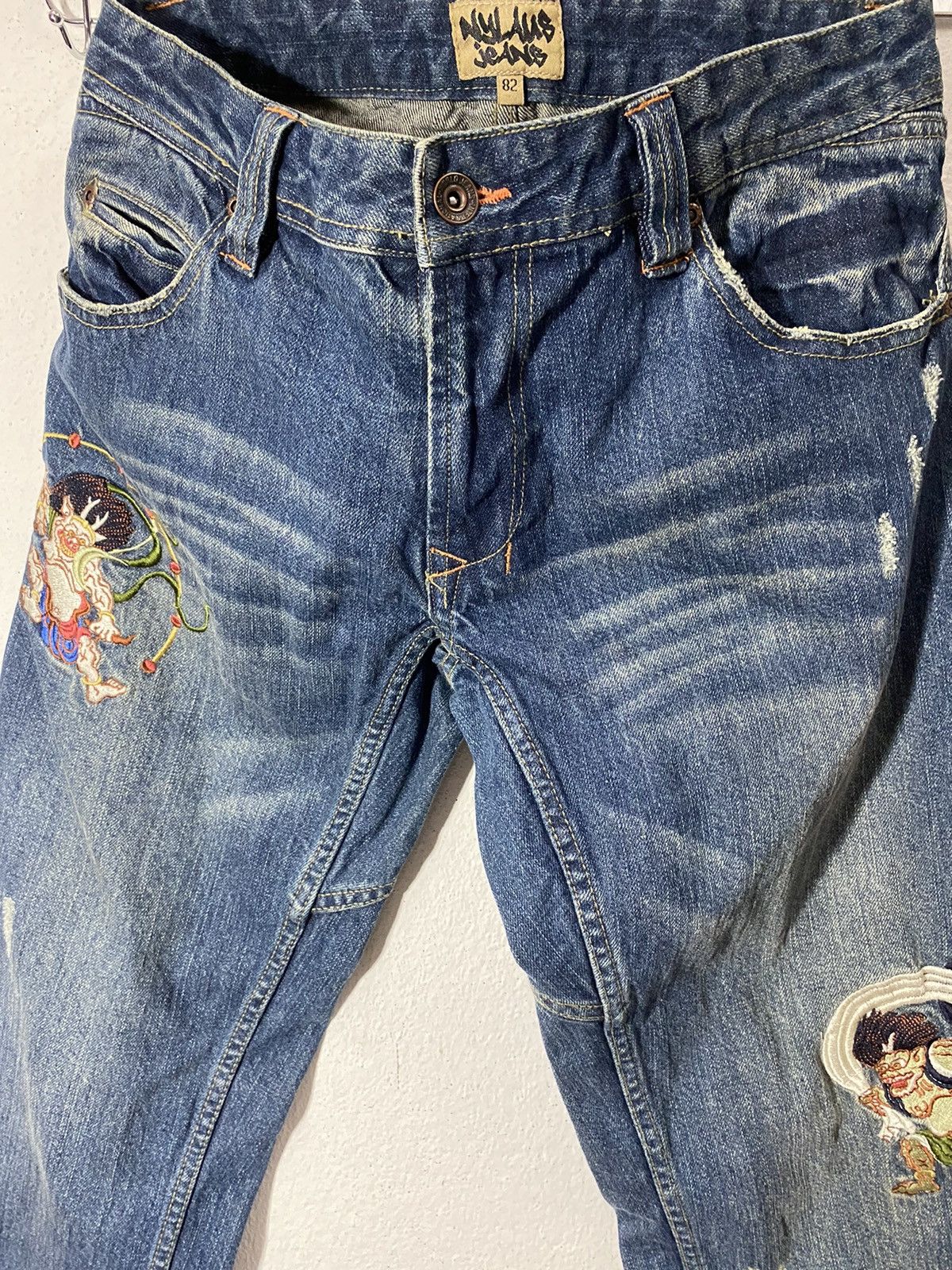 Japanese Brand nylaus jeans x demine x sukajan embroidered Size US 31 - 7 Thumbnail
