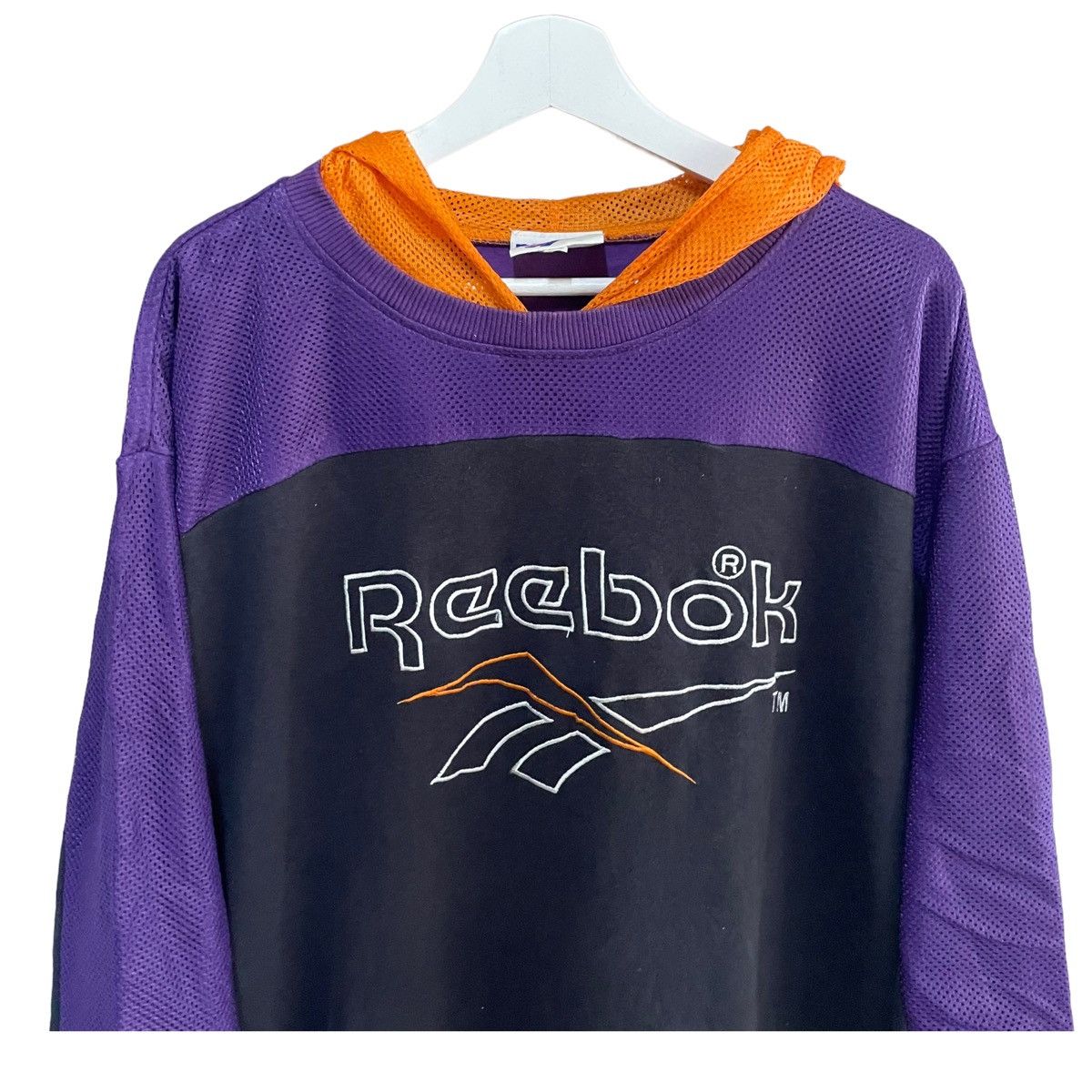 Reebok × Vintage 💥 90s REEBOK HOODIE MULTICOLOUR EMBROIDERED LOGO Size US L / EU 52-54 / 3 - 4 Thumbnail