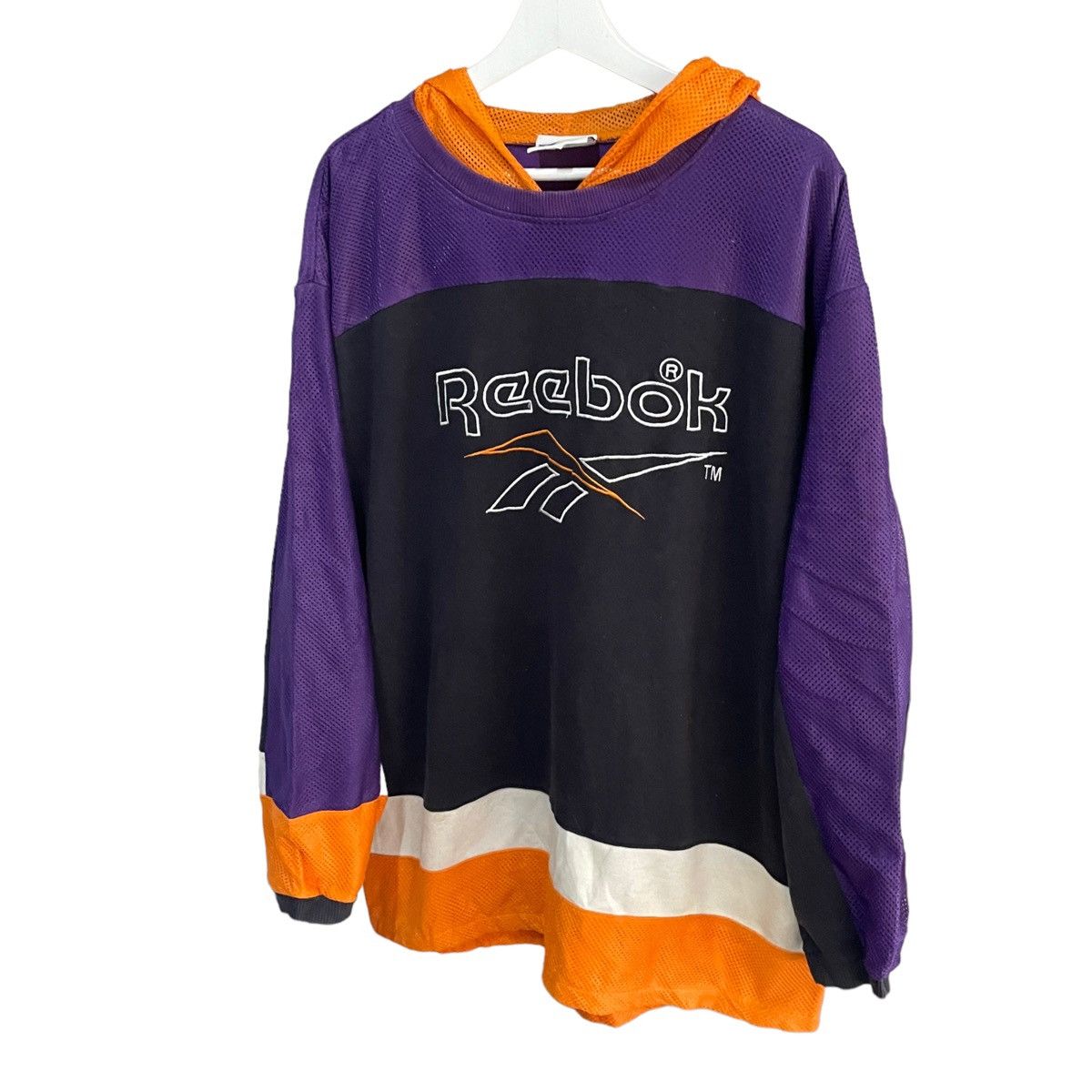 Reebok × Vintage 💥 90s REEBOK HOODIE MULTICOLOUR EMBROIDERED LOGO Size US L / EU 52-54 / 3 - 2 Thumbnail