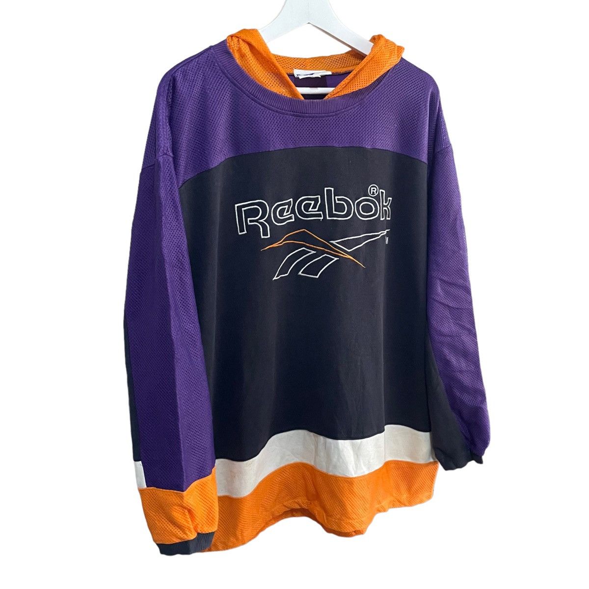 Reebok × Vintage 💥 90s REEBOK HOODIE MULTICOLOUR EMBROIDERED LOGO Size US L / EU 52-54 / 3 - 3 Thumbnail