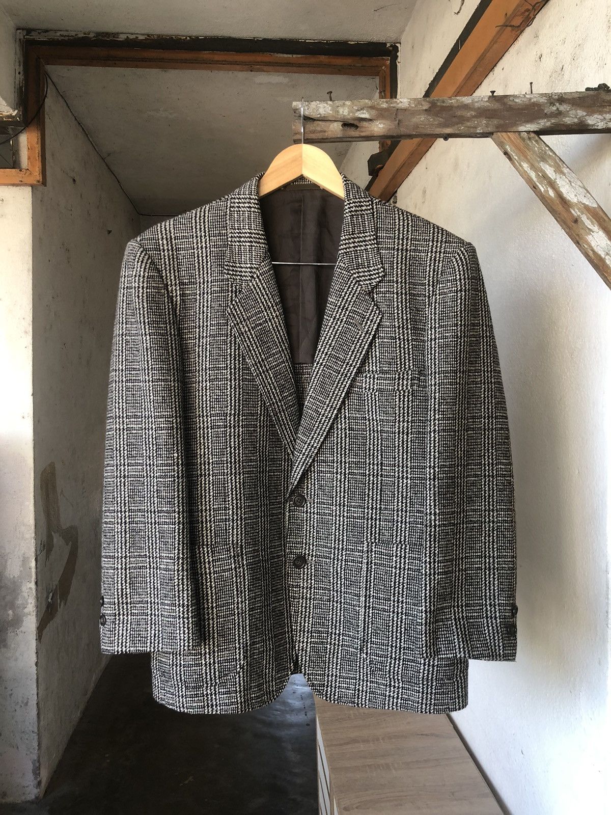 Vintage Cashmere Leading Urban Tweed Single Breasted Blazer