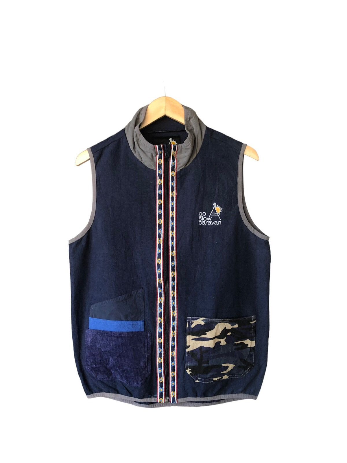 Native Vintage Go Slow Caravan Native Patchwork Pocket Vest Size US M / EU 48-50 / 2 - 3 Thumbnail