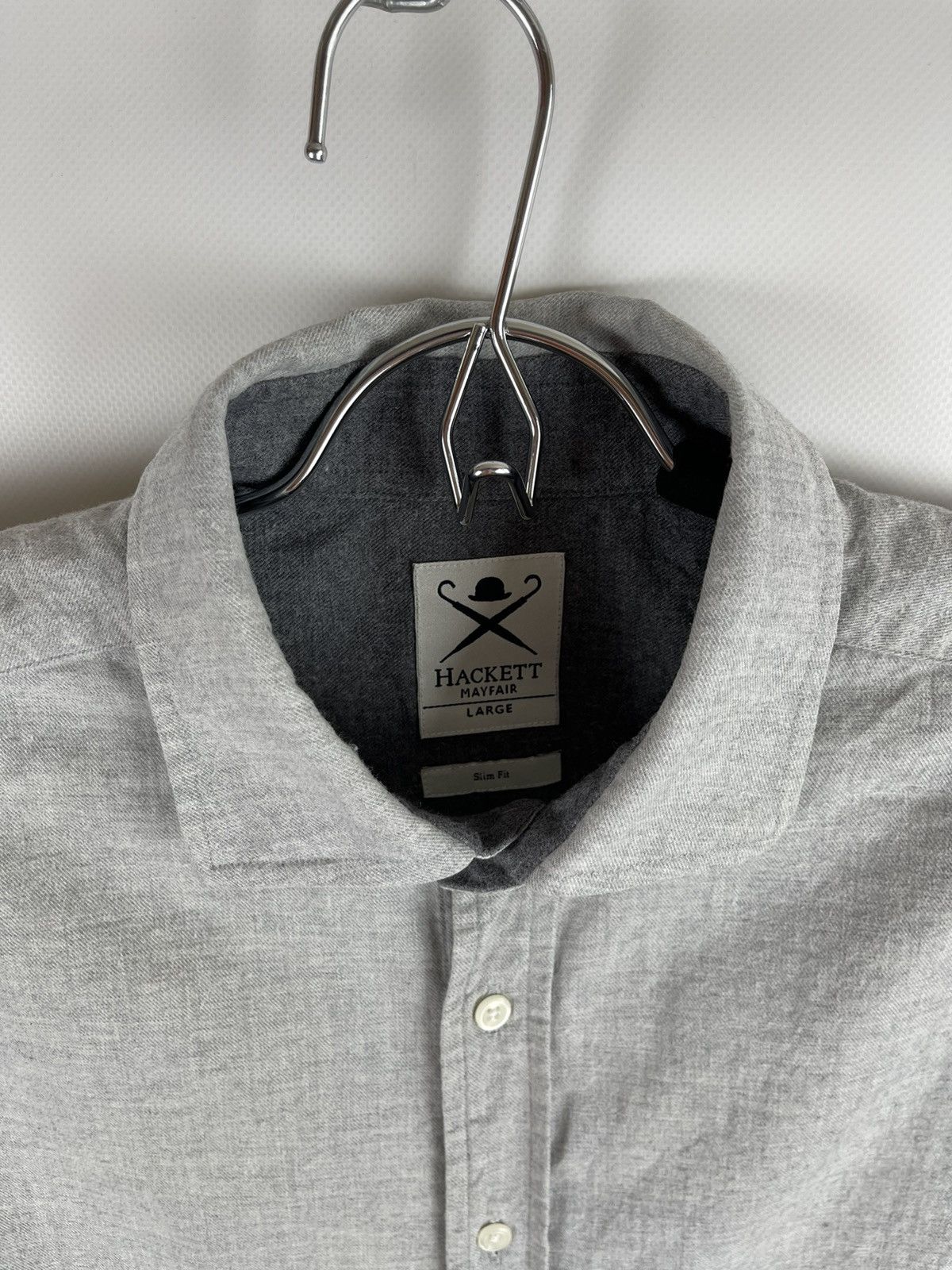 Hackett Hackett Mayfair London Plain Brushed twill grey ls shirt Size US L / EU 52-54 / 3 - 4 Thumbnail