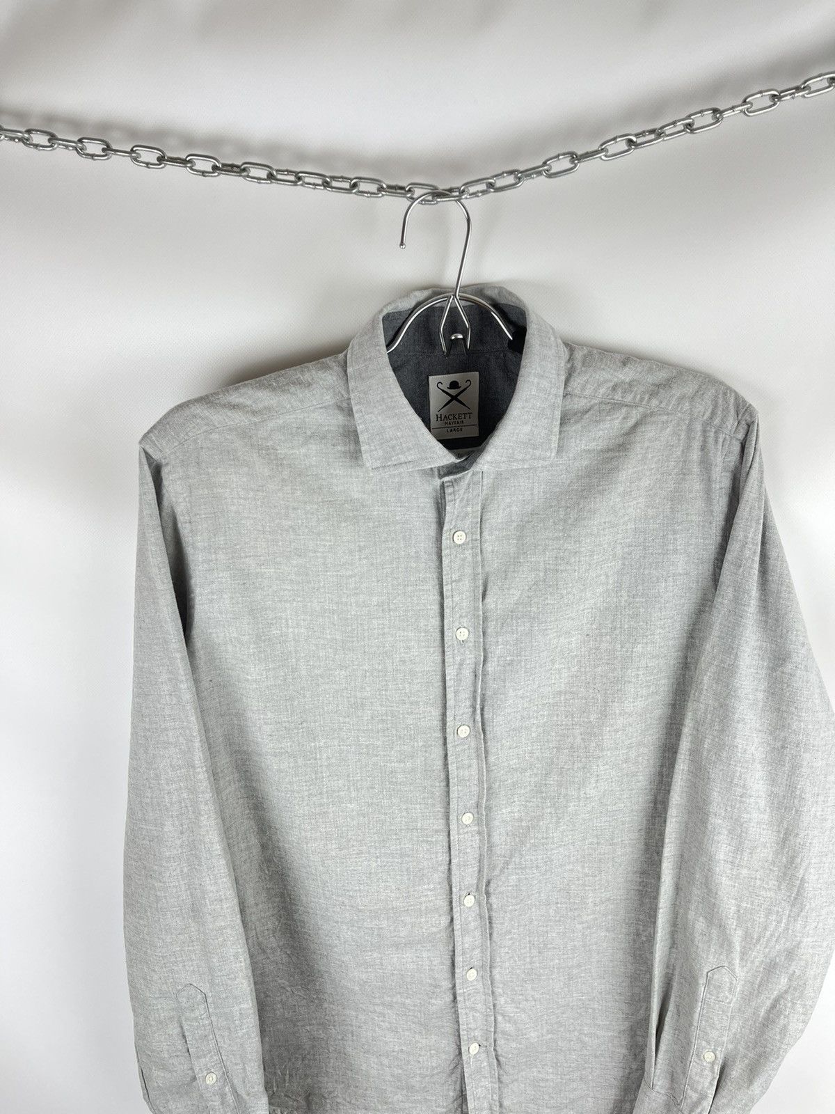 Hackett Hackett Mayfair London Plain Brushed twill grey ls shirt Size US L / EU 52-54 / 3 - 2 Thumbnail