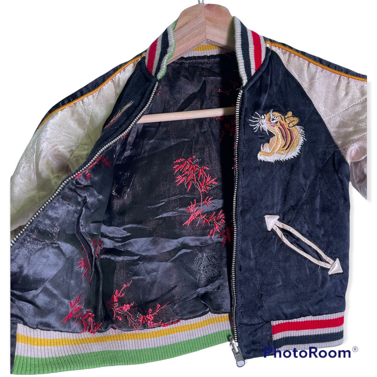 Japanese Brand Vintage Sukajan Kids embroidery bomber jacket Size US XXS / EU 40 - 1 Thumbnail