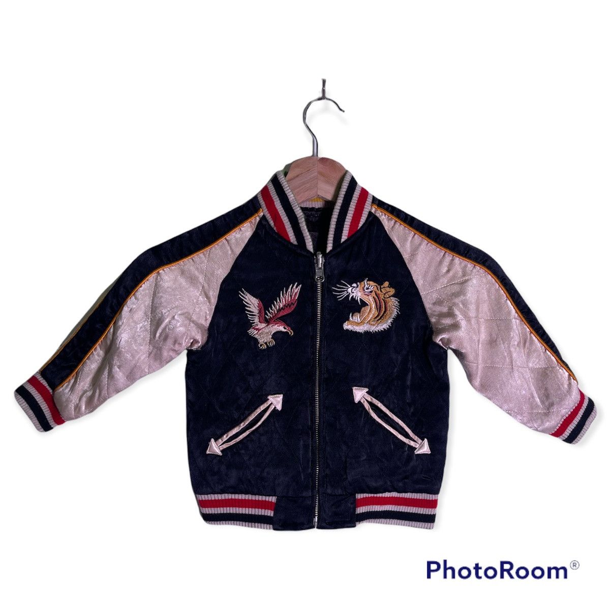 Japanese Brand Vintage Sukajan Kids embroidery bomber jacket Size US XXS / EU 40 - 2 Thumbnail