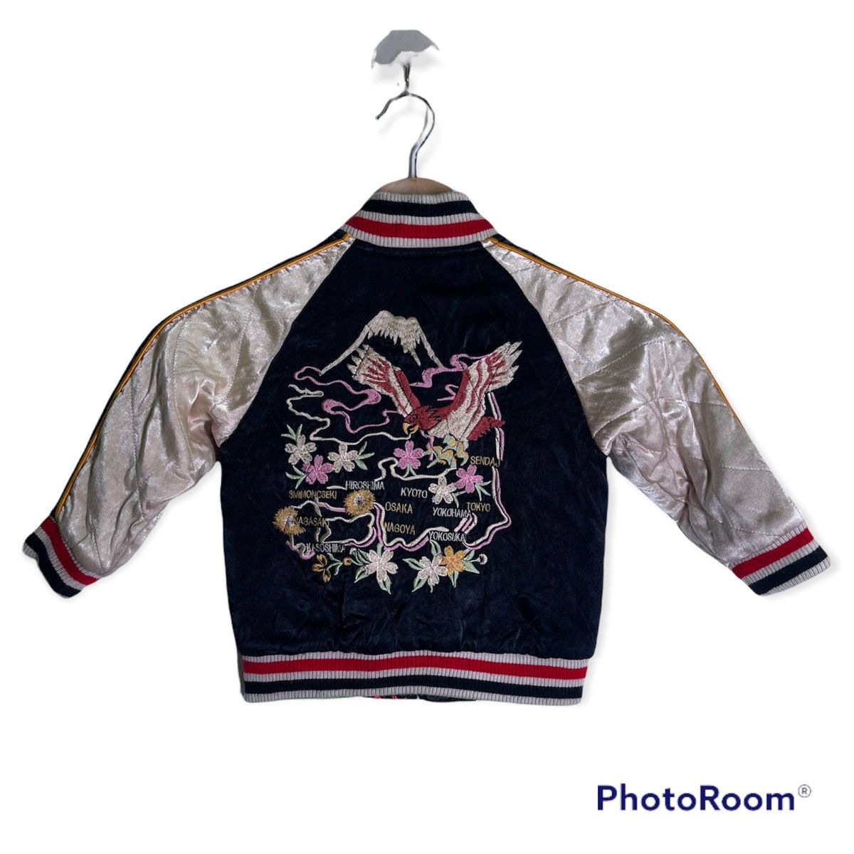 Japanese Brand Vintage Sukajan Kids embroidery bomber jacket Size US XXS / EU 40 - 3 Thumbnail