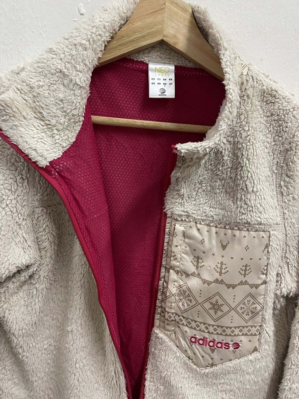 Adidas × Vintage vintage adidas Neo Fleece Fullzip Size US M / EU 48-50 / 2 - 2 Thumbnail