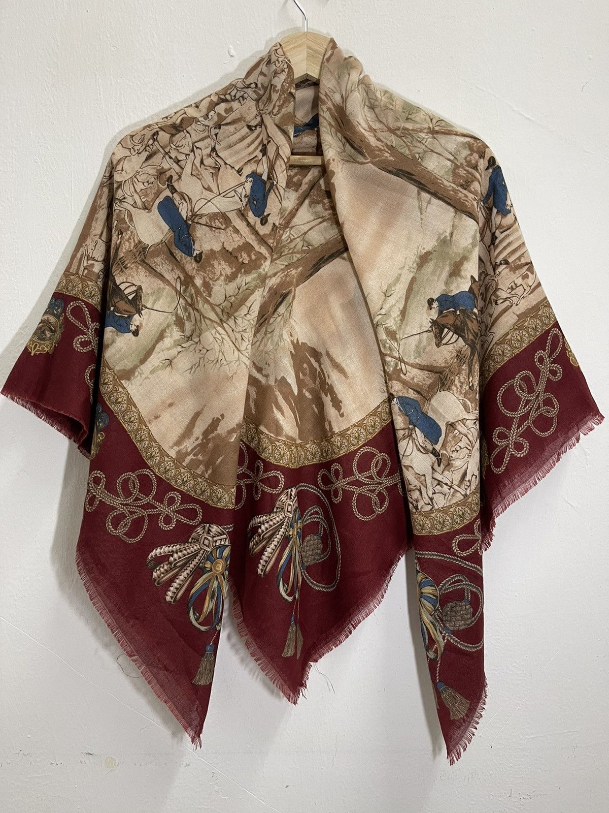 Designer × Other vintage Tie Rack Scarf polyester horse desing Size 46 - 1 Thumbnail