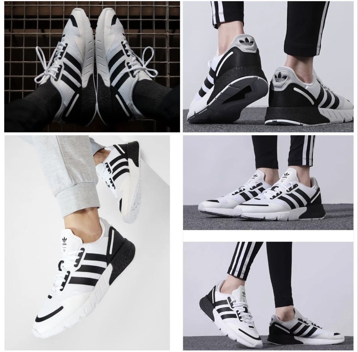 Adidas Men Ultra Originals ZX 1K Boost Blk/Wht Running Shoes