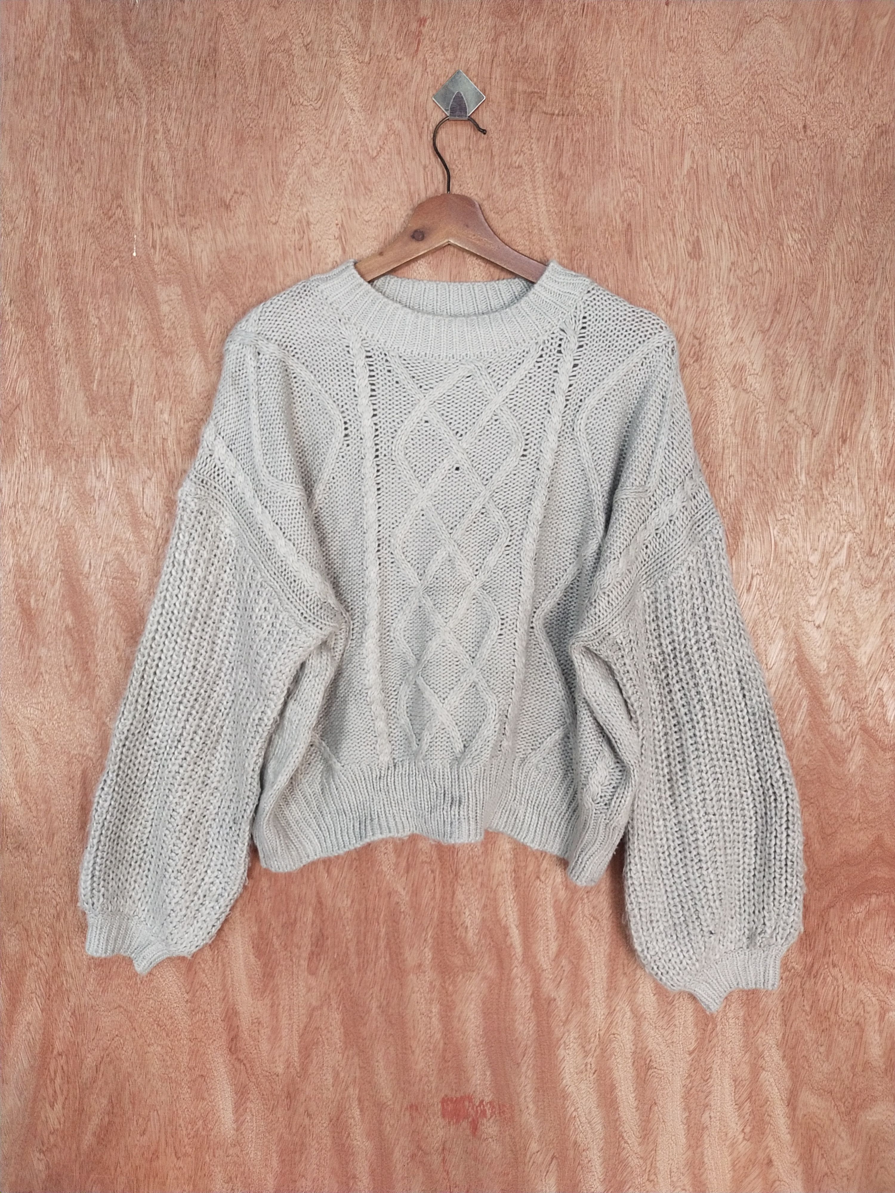 Aran Isles Knitwear × Japanese Brand Earth Music & Ecology gray knitwear japan #S066 Size US M / EU 48-50 / 2 - 1 Thumbnail