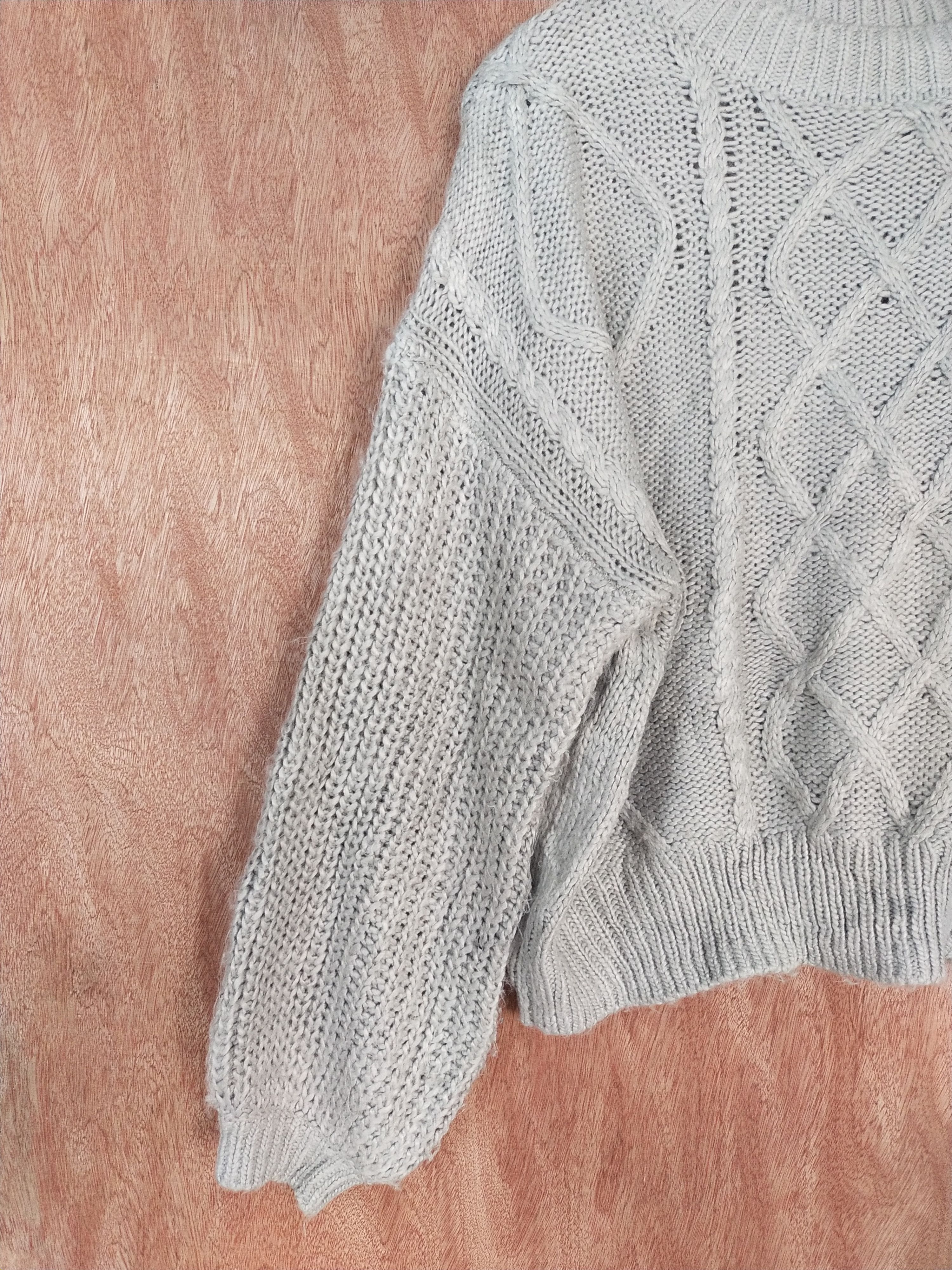 Aran Isles Knitwear × Japanese Brand Earth Music & Ecology gray knitwear japan #S066 Size US M / EU 48-50 / 2 - 3 Thumbnail