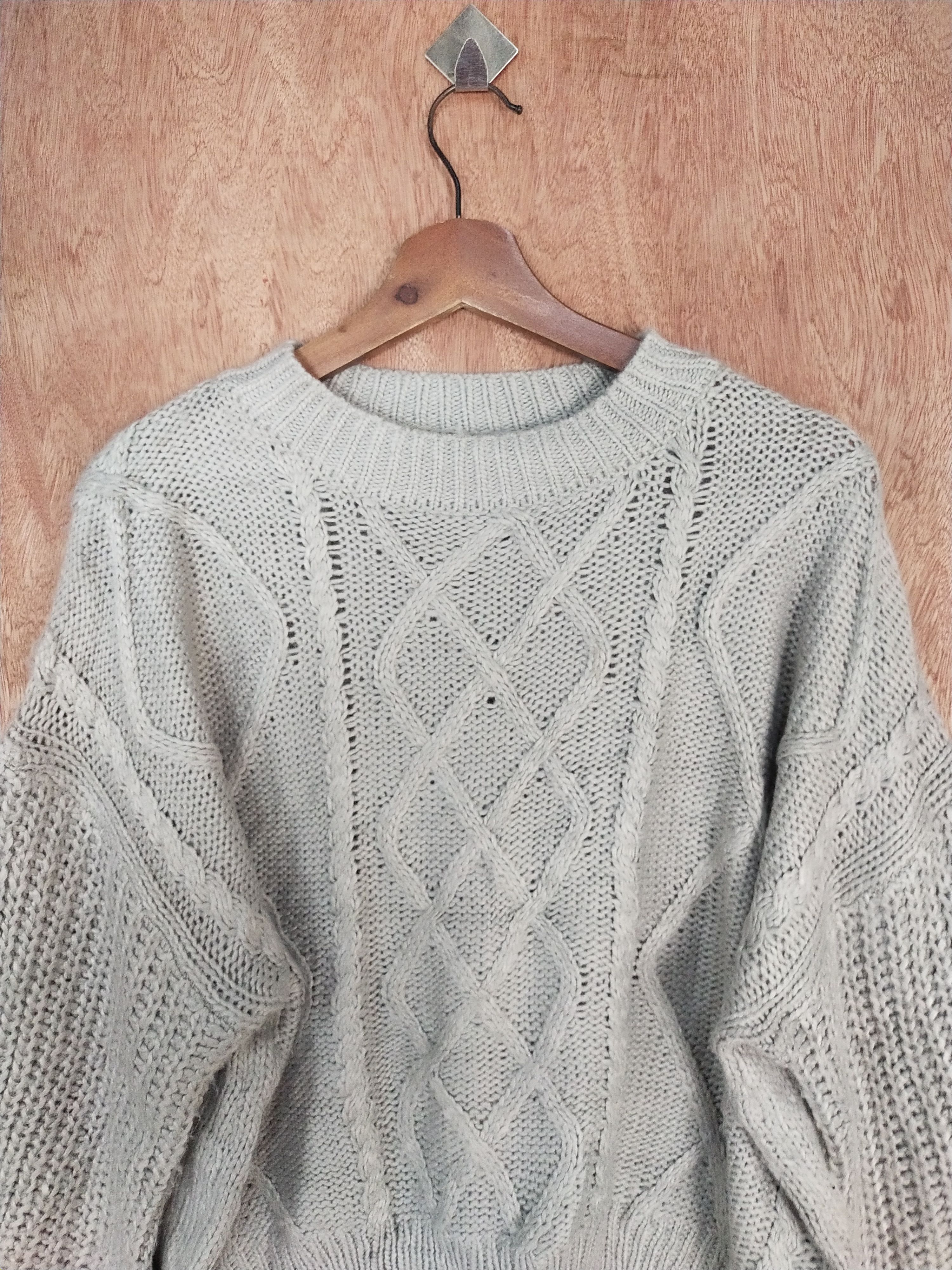 Aran Isles Knitwear × Japanese Brand Earth Music & Ecology gray knitwear japan #S066 Size US M / EU 48-50 / 2 - 2 Thumbnail