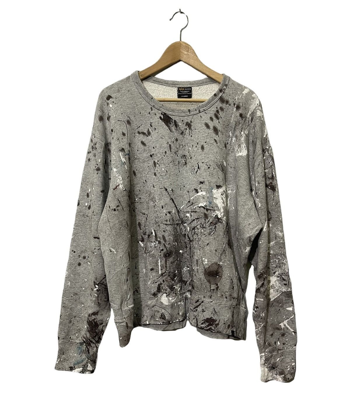 Vintage VINTAGE ALPHA INDUSTRIES TRASHED SHIRT | Grailed