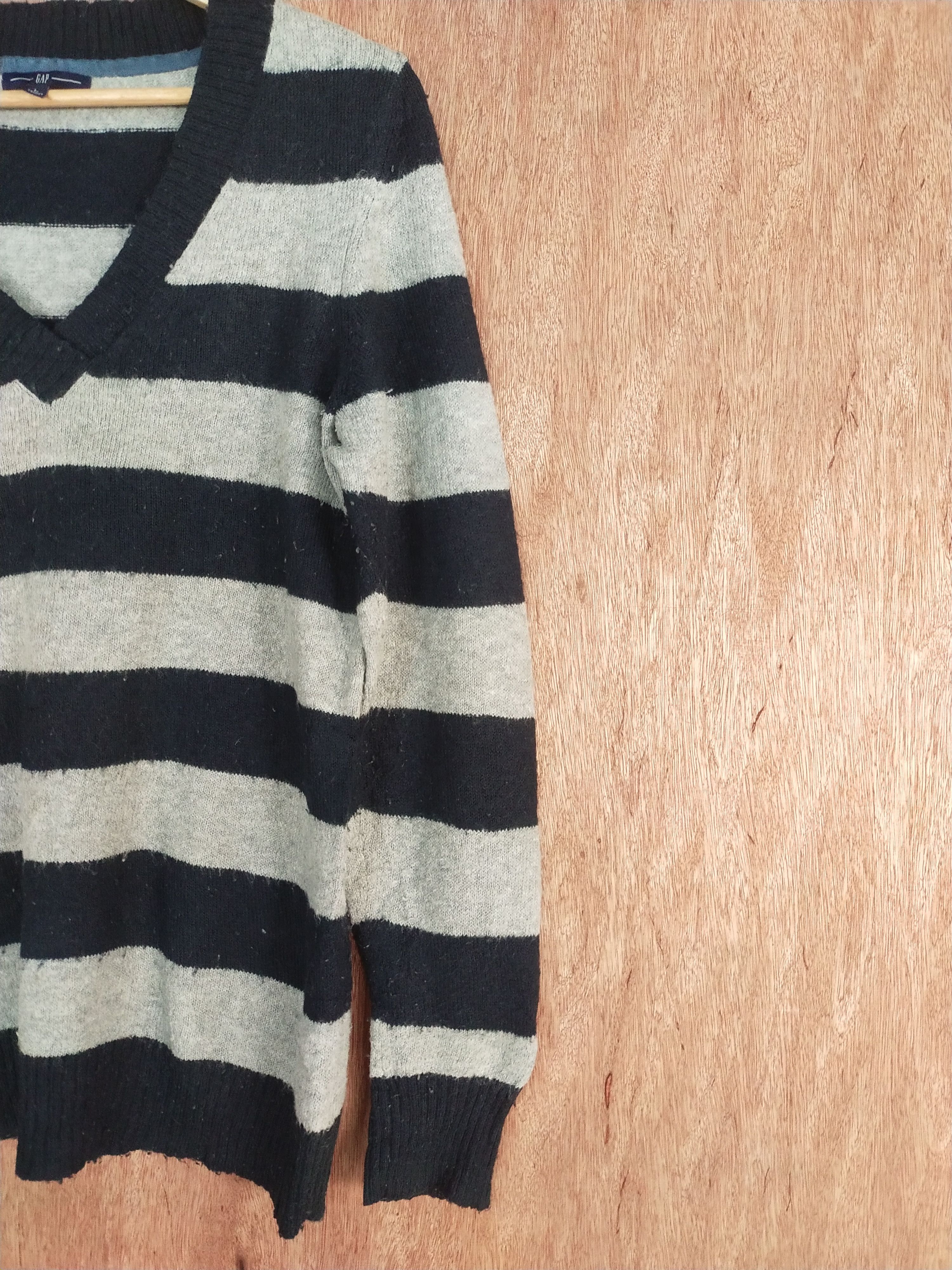 Gap Gap gray/dark stripe blue knitwear #S094 Size US L / EU 52-54 / 3 - 3 Thumbnail