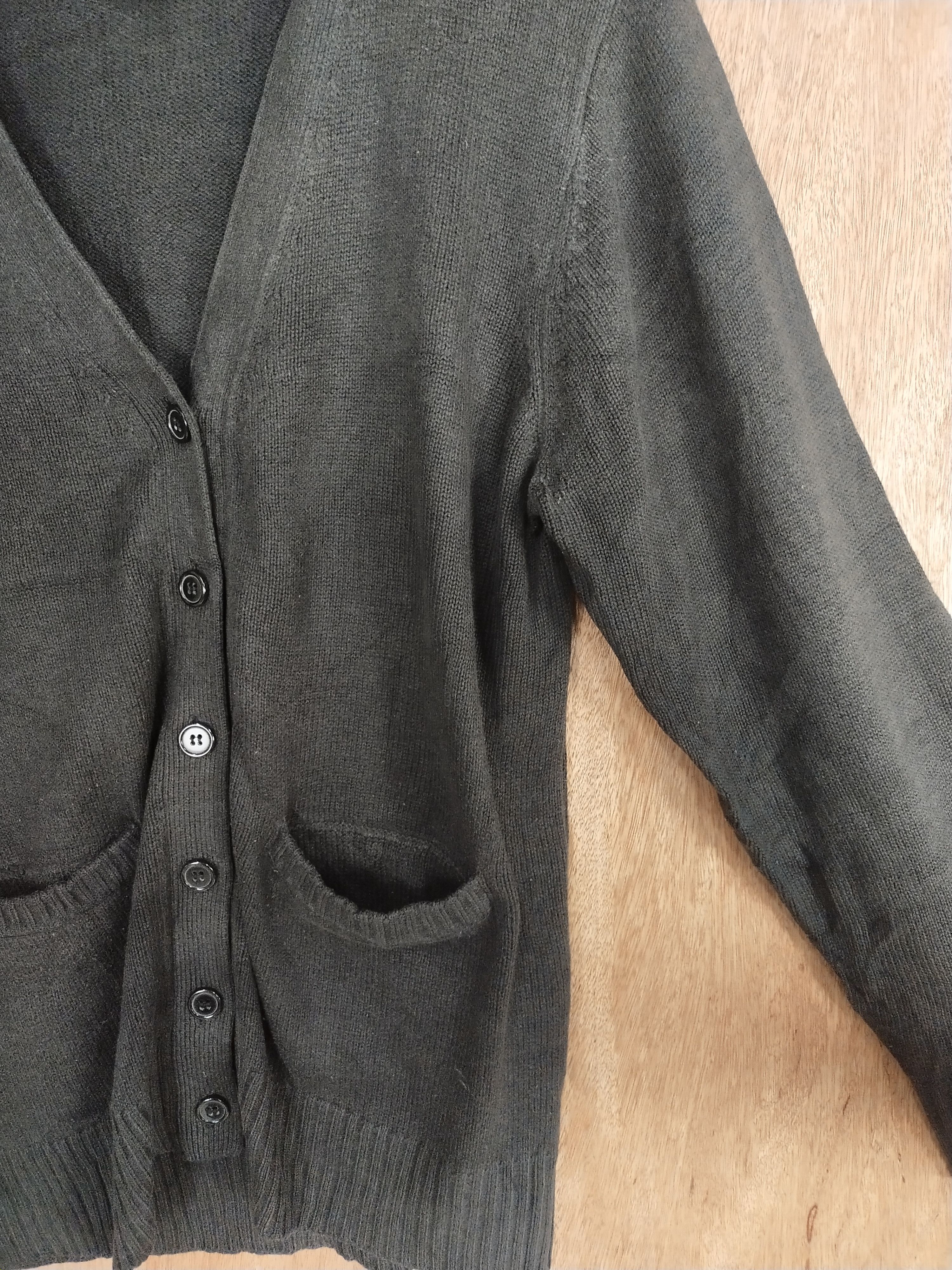 Vintage Elf Mode black faded cardigan knitwear japan #S044 Size US L / EU 52-54 / 3 - 6 Thumbnail