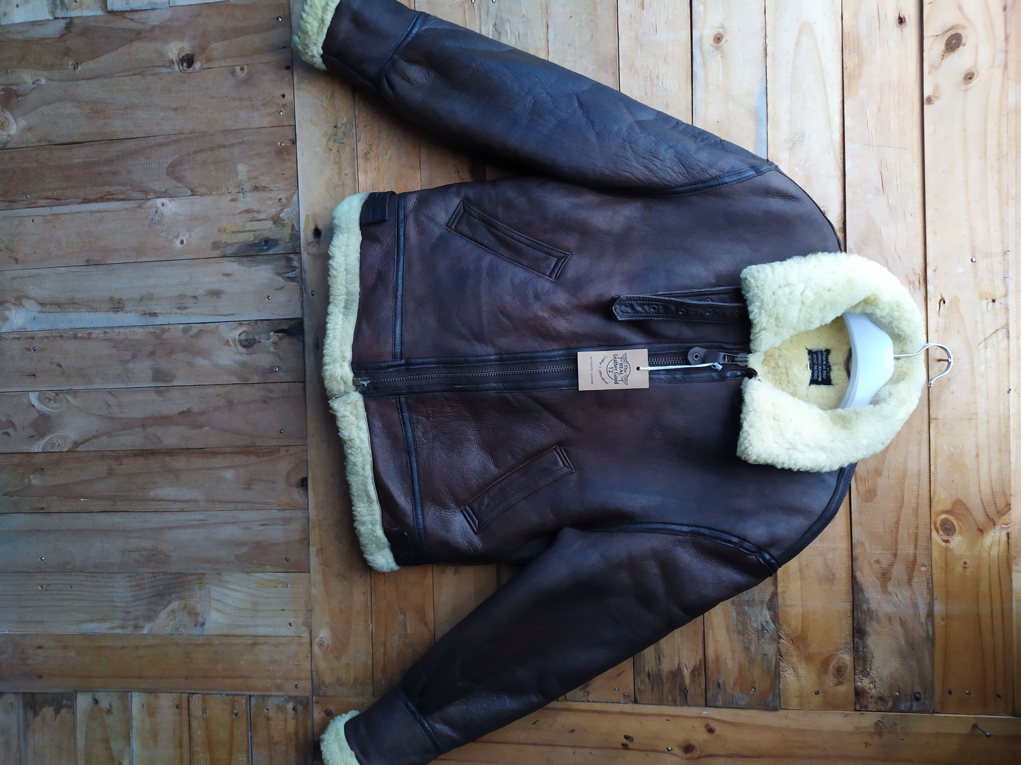 Leather Jacket Type B-3 Bomber Sheepskin Airforce Machope Project 