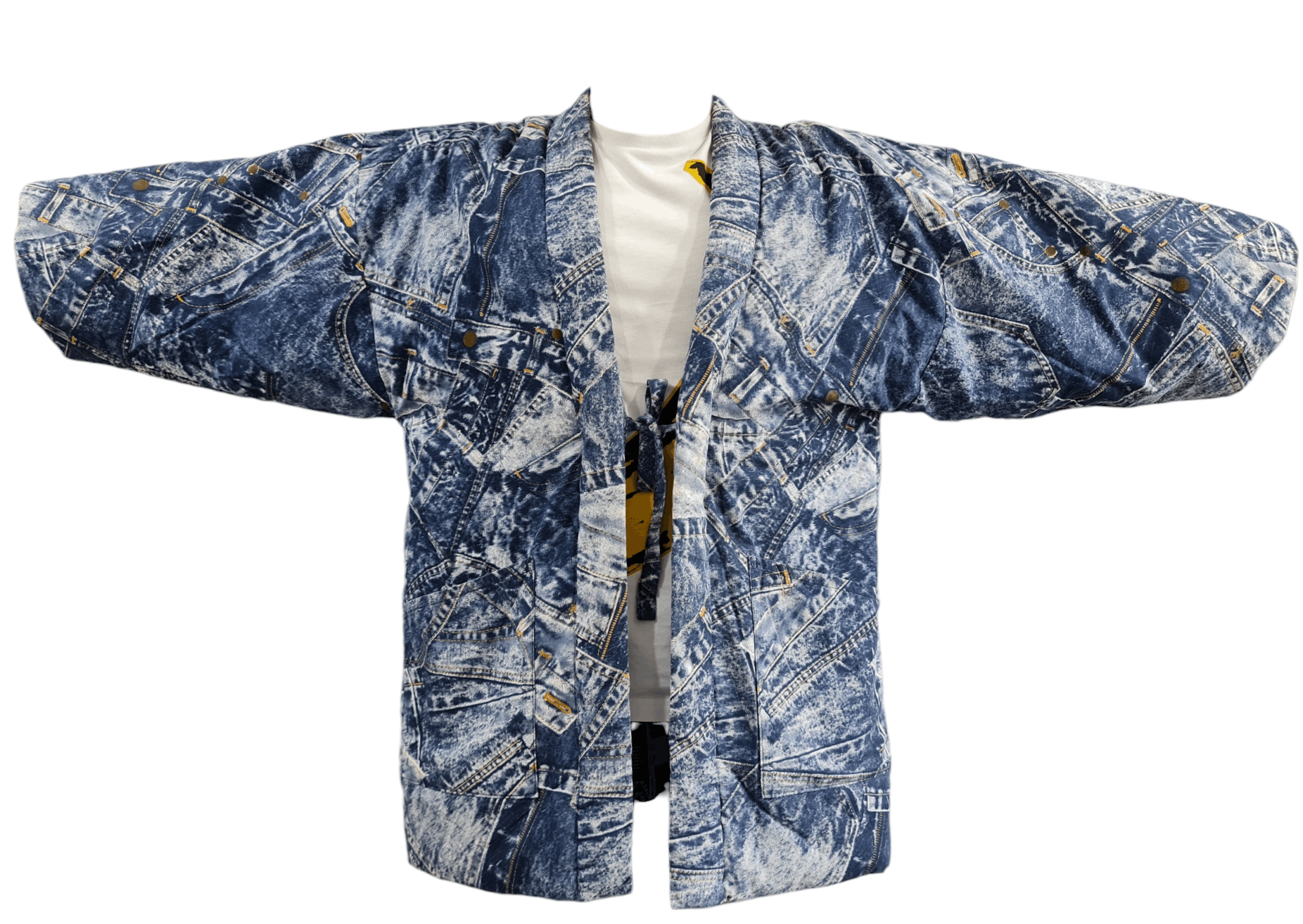 Vintage Hang Ten Kimono Jacket Cardigan Overprint Design