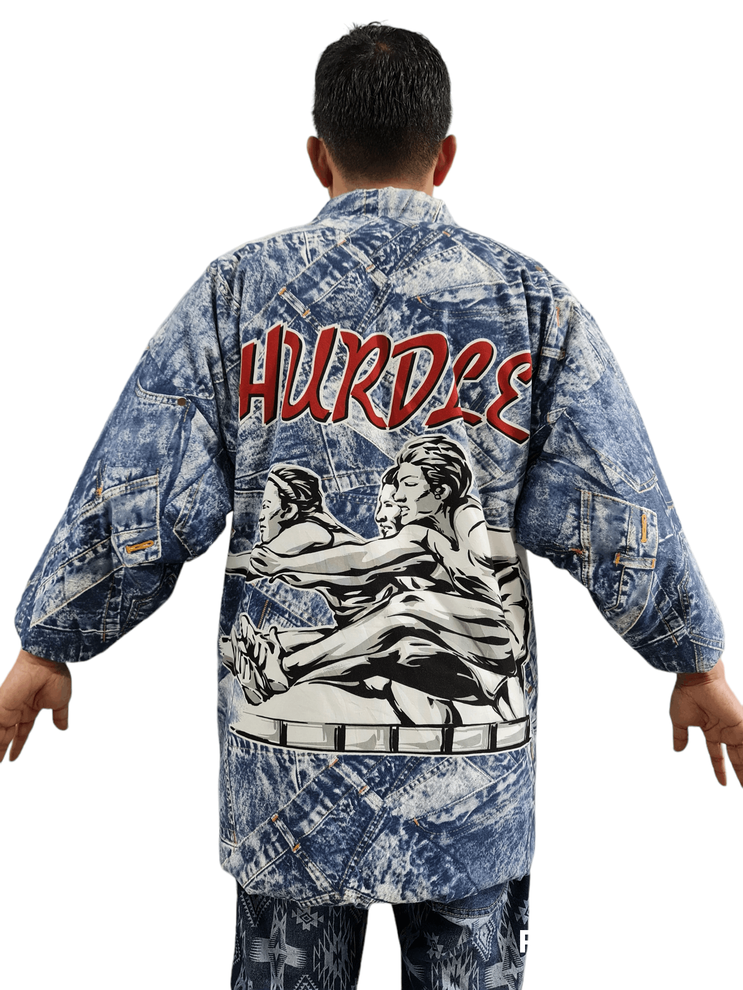 Vintage Hang Ten Kimono Jacket Cardigan Overprint Design