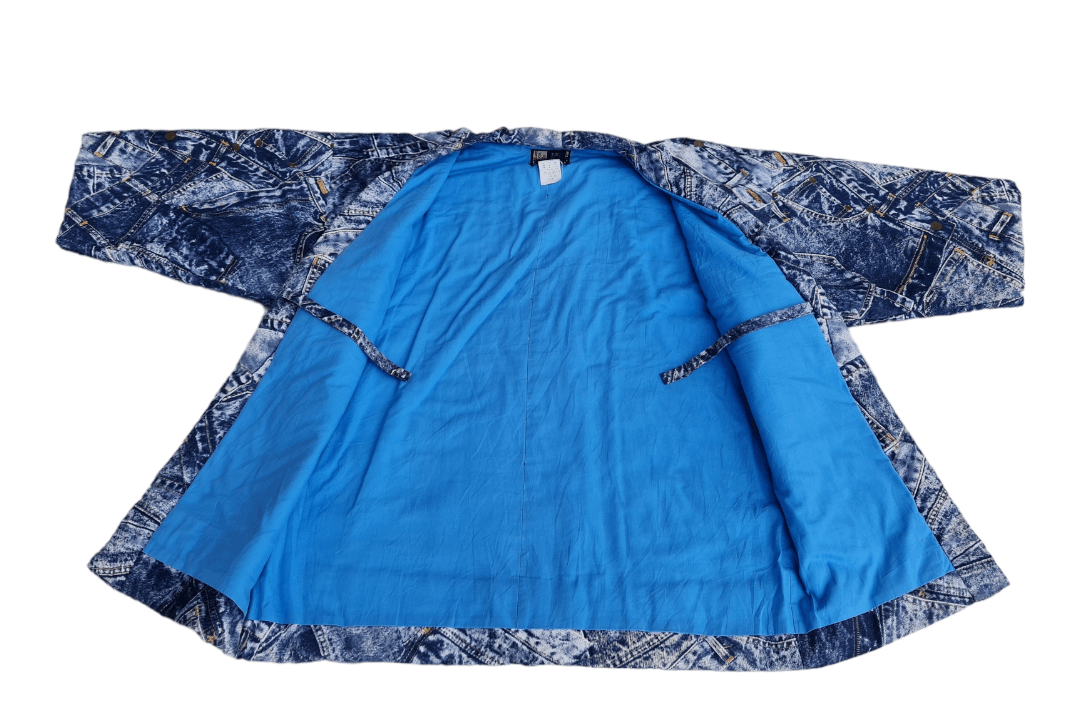 Vintage Hang Ten Kimono Jacket Cardigan Overprint Design