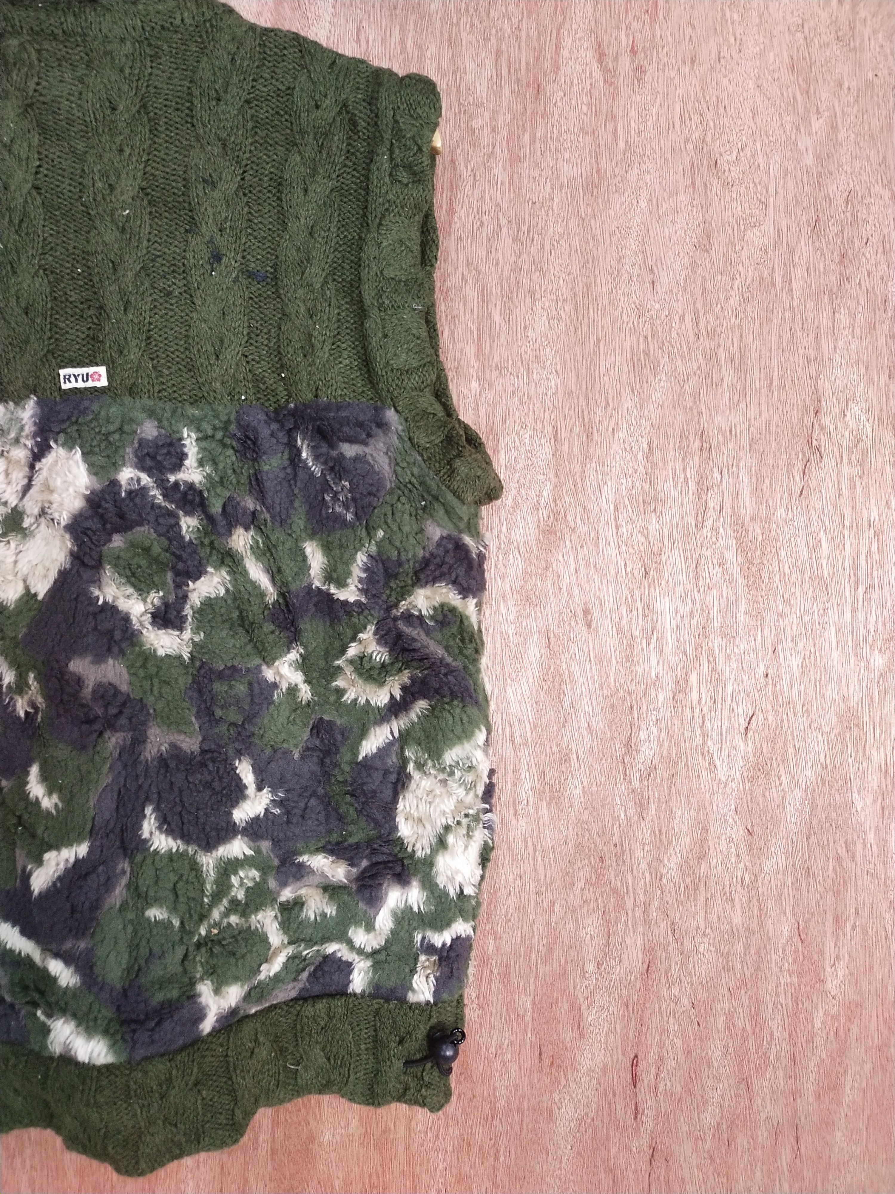 Aran Isles Knitwear × Japanese Brand Ryu Sports cardigan cable knitwear dark green #S191 Size US M / EU 48-50 / 2 - 11 Thumbnail