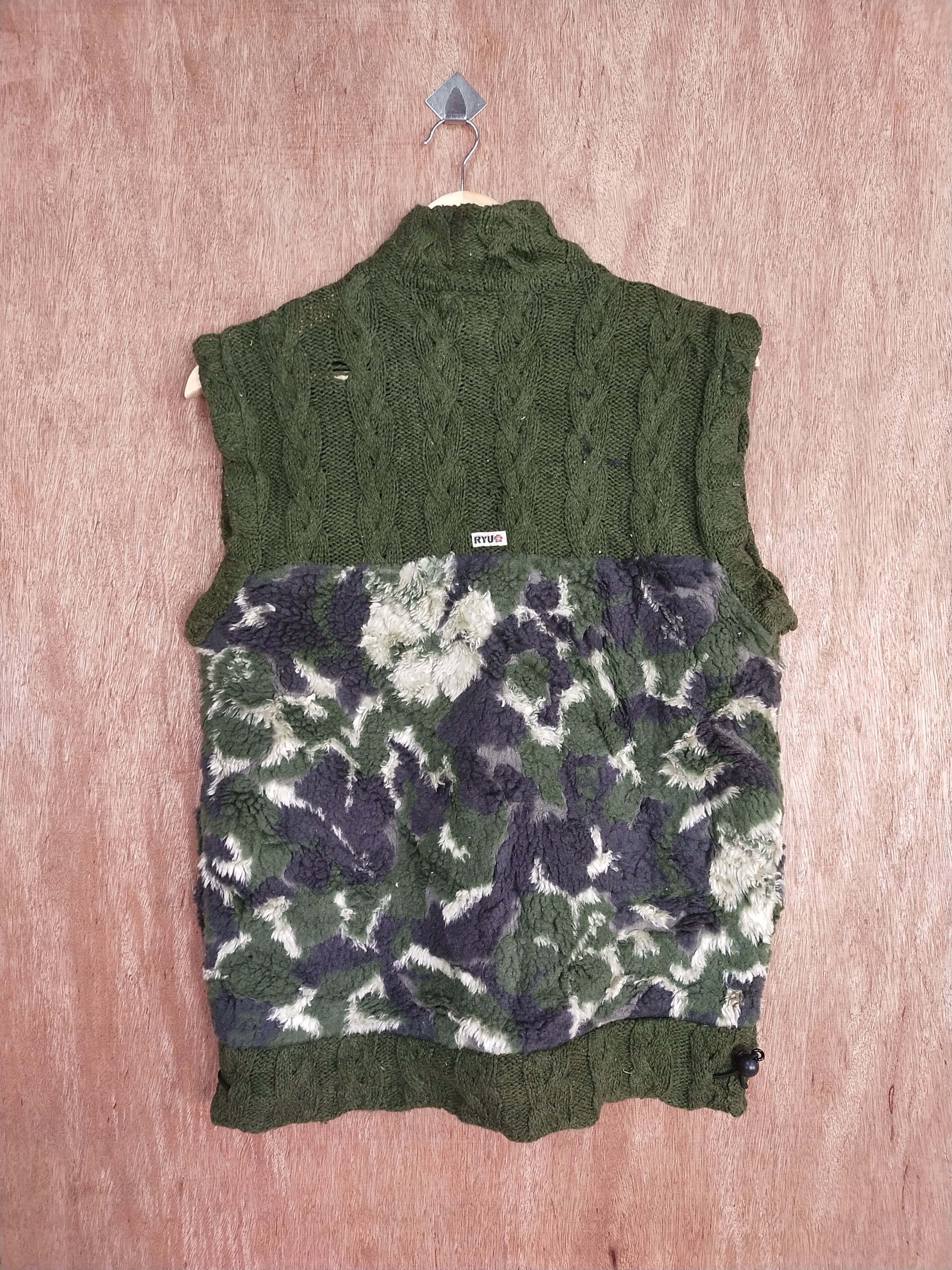 Aran Isles Knitwear × Japanese Brand Ryu Sports cardigan cable knitwear dark green #S191 Size US M / EU 48-50 / 2 - 9 Thumbnail