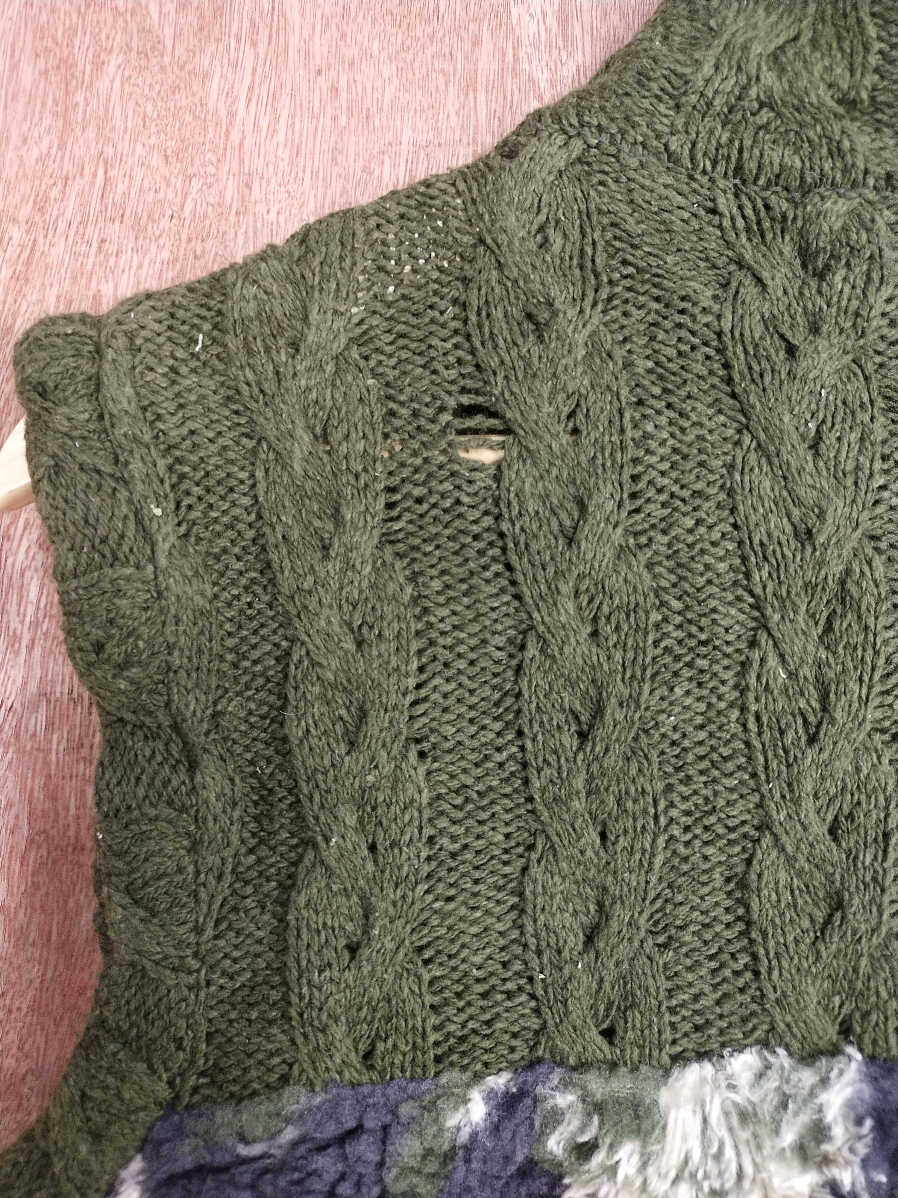Aran Isles Knitwear × Japanese Brand Ryu Sports cardigan cable knitwear dark green #S191 Size US M / EU 48-50 / 2 - 13 Thumbnail