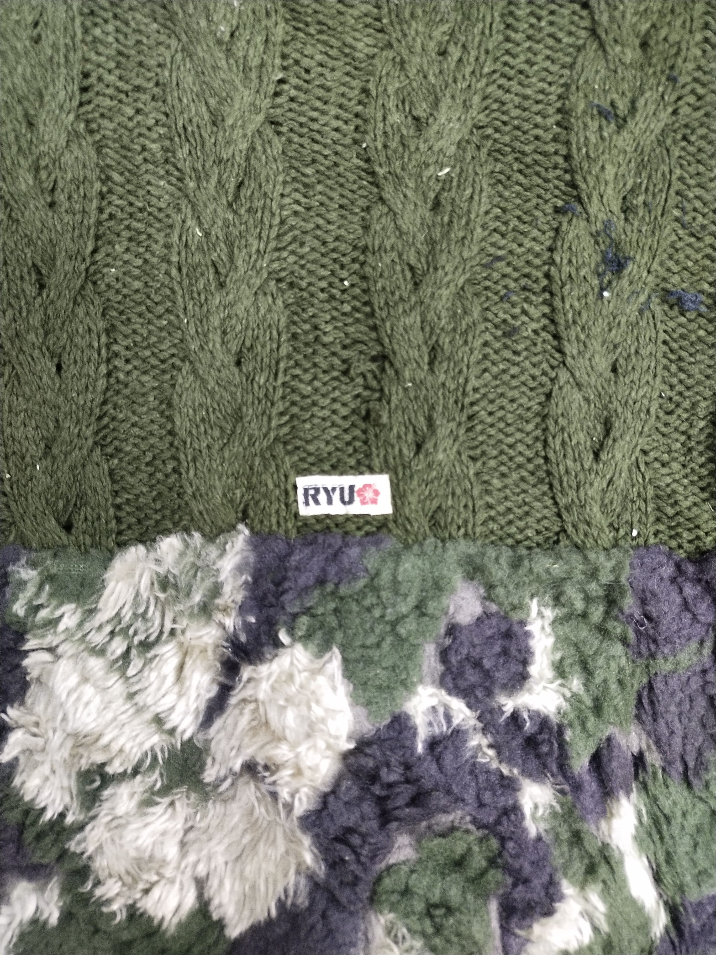 Aran Isles Knitwear × Japanese Brand Ryu Sports cardigan cable knitwear dark green #S191 Size US M / EU 48-50 / 2 - 10 Thumbnail