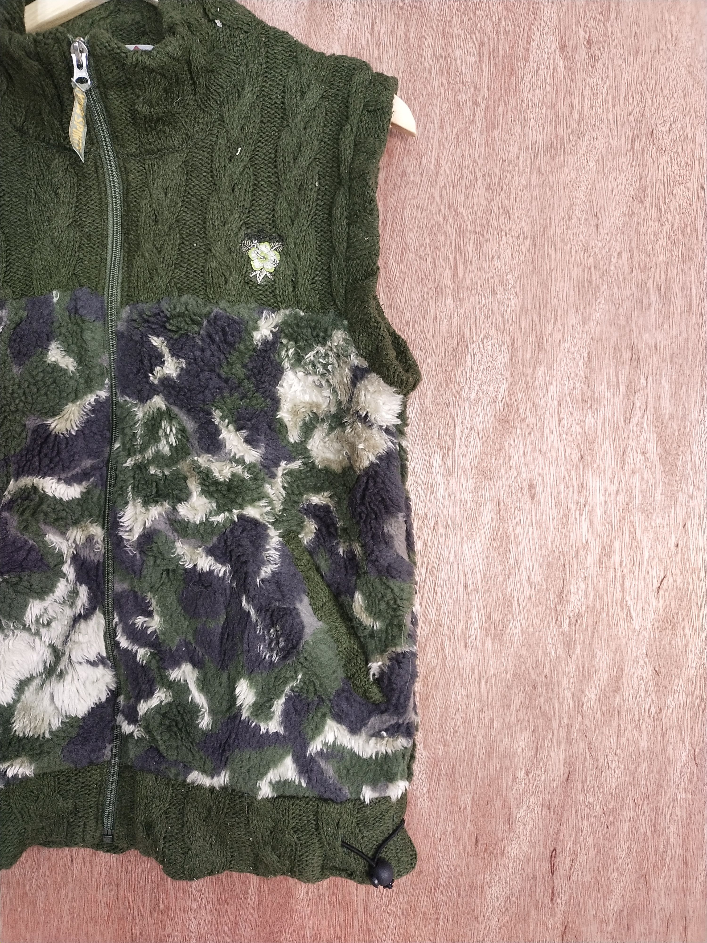 Aran Isles Knitwear × Japanese Brand Ryu Sports cardigan cable knitwear dark green #S191 Size US M / EU 48-50 / 2 - 3 Thumbnail