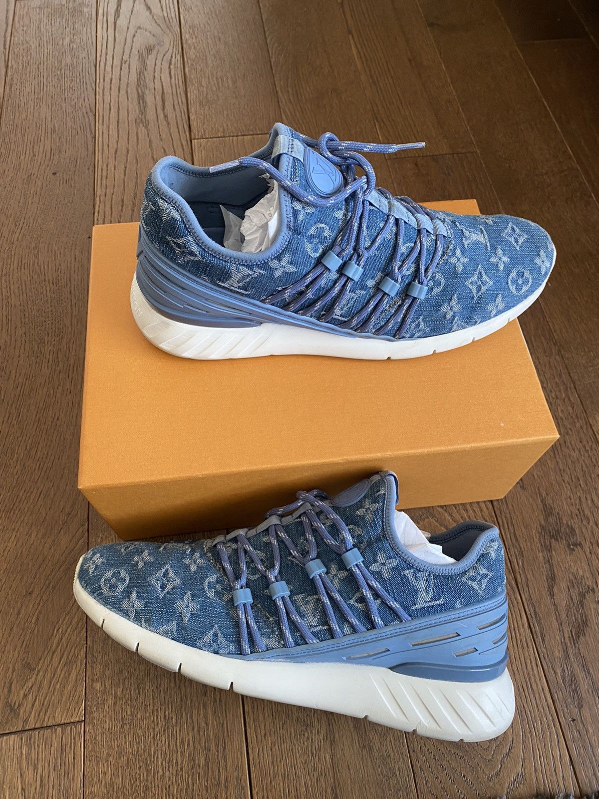 Louis Vuitton Blue Denim Monogram Fastlane Sneakers