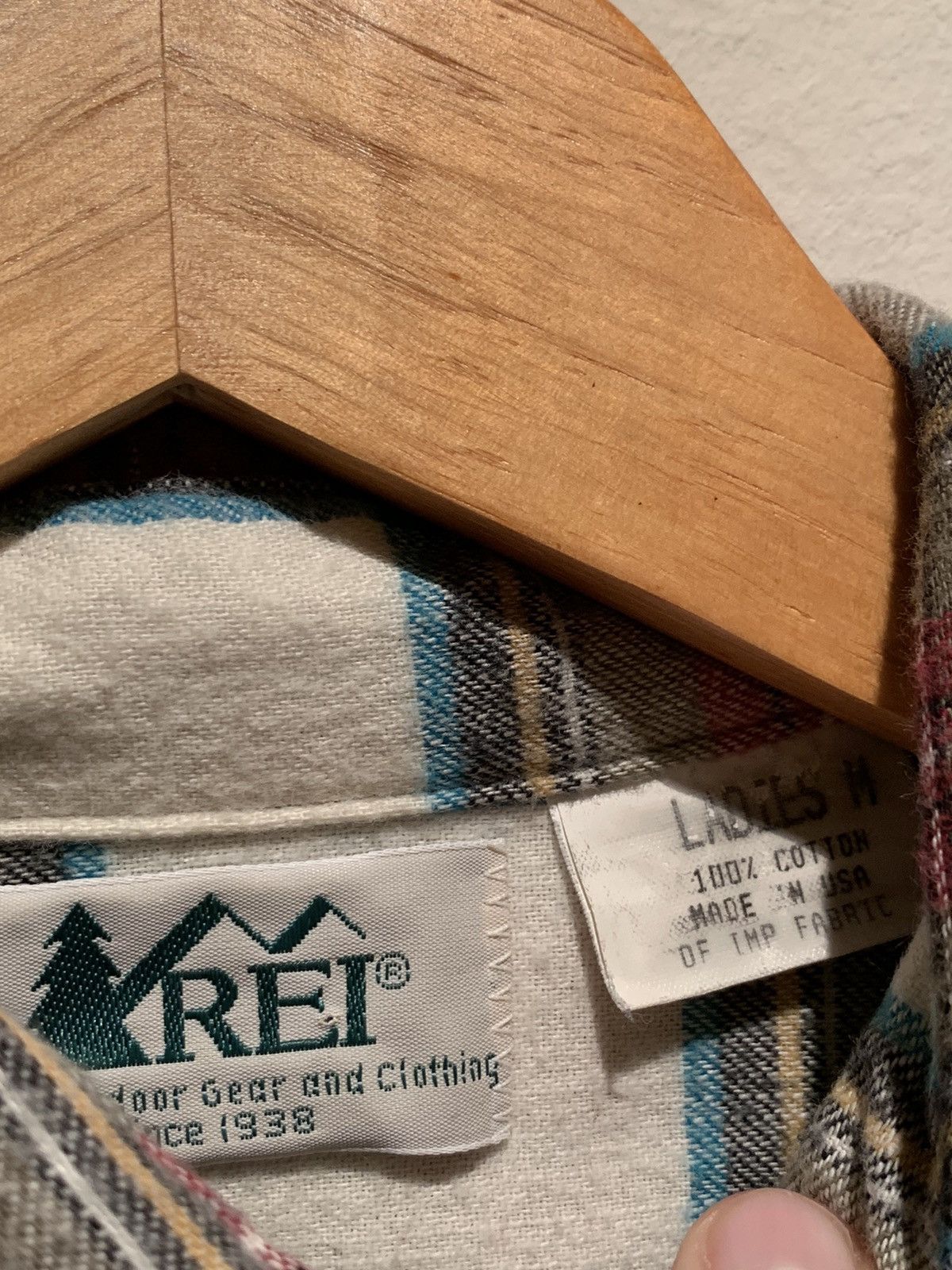 Rei × Vintage *RARE* Vintage REI USA-Made Plaid Flannel Button Up Shirt M Size M / US 6-8 / IT 42-44 - 7 Thumbnail