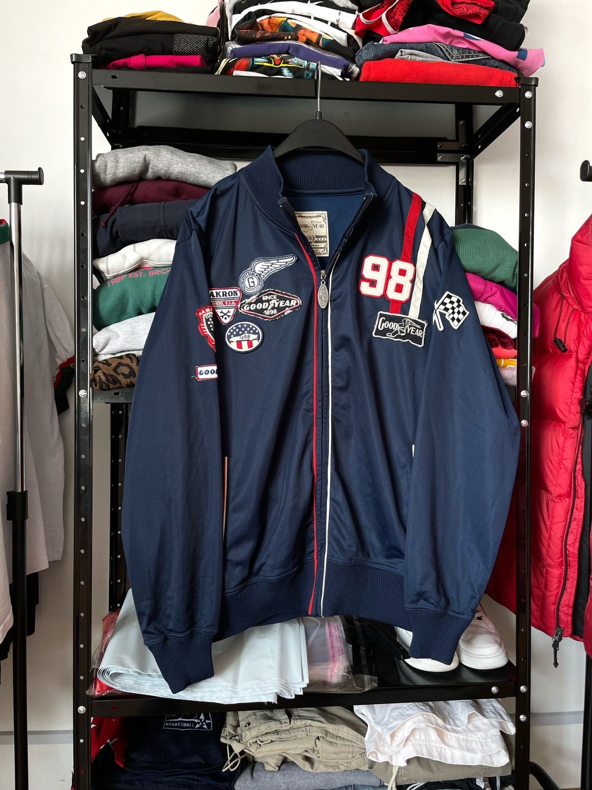 Sports Specialties × Vintage Goodyear Men’s Tricot Jacket Wellston Size US L / EU 52-54 / 3 - 1 Thumbnail