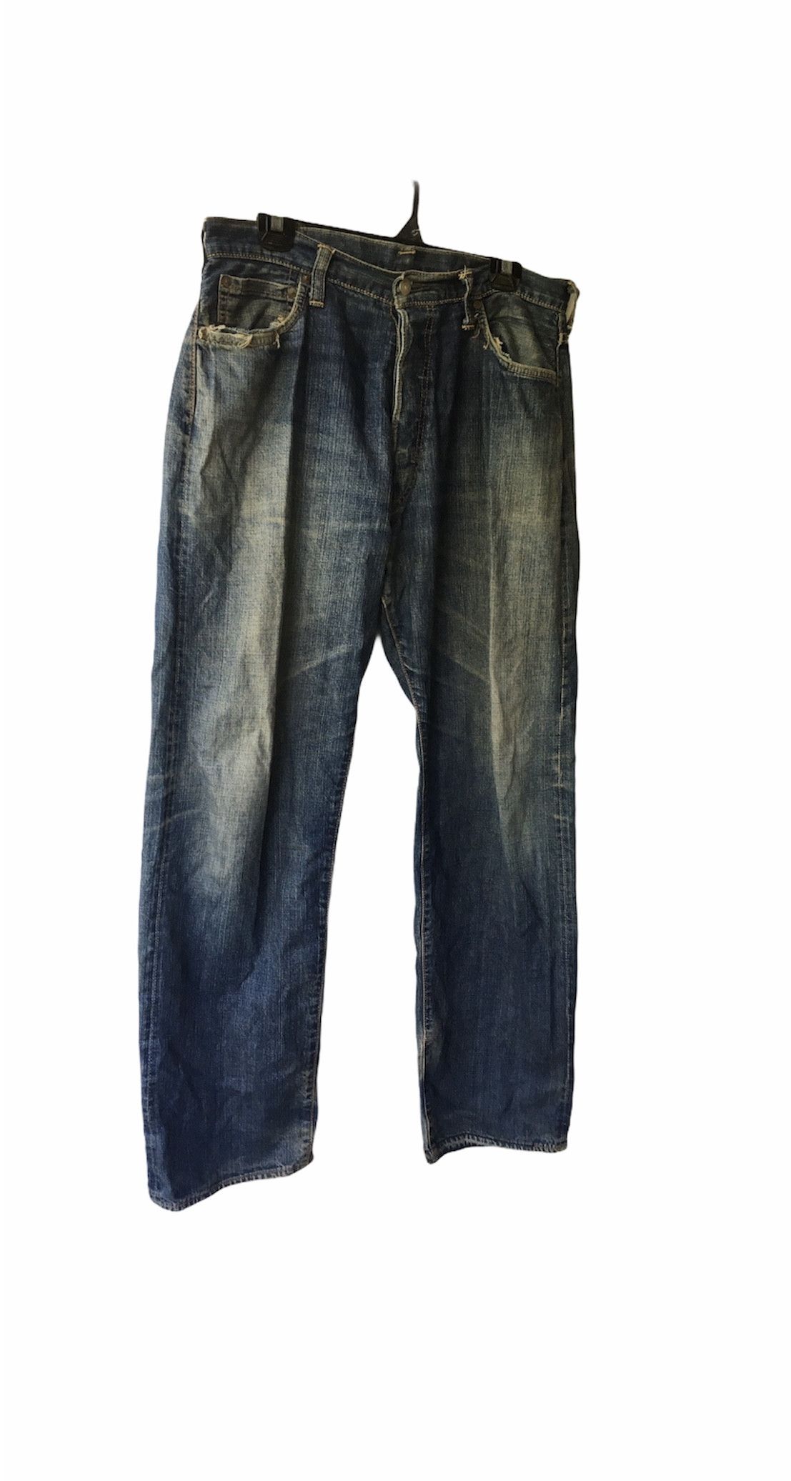 Evisu × Japanese Brand × Vintage 🛫🔥EVISU Distressed Denim Jeans Made In Japan🔥✈️ Size US 34 / EU 50 - 2 Thumbnail