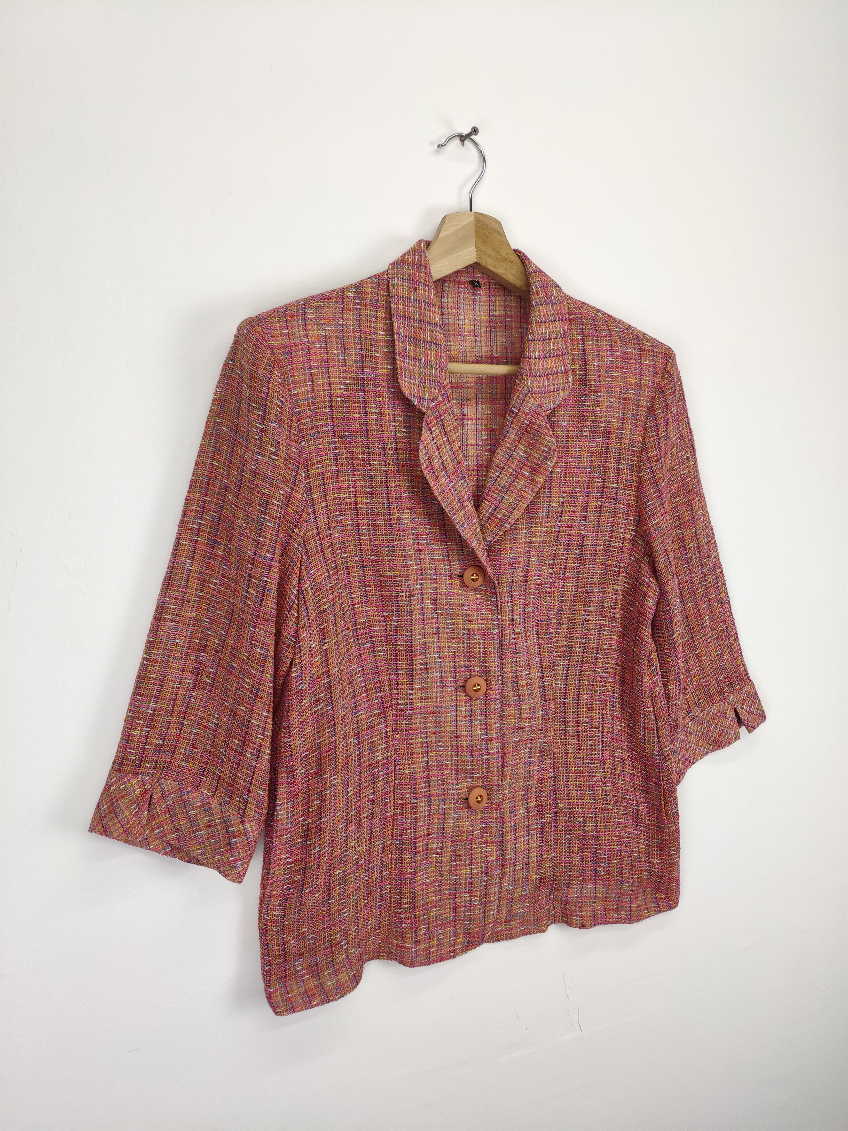 Japanese Brand × Vintage Steal 💥 Vintage Tweed Jacket Summer Women Unbranded Size S / US 4 / IT 40 - 3 Thumbnail