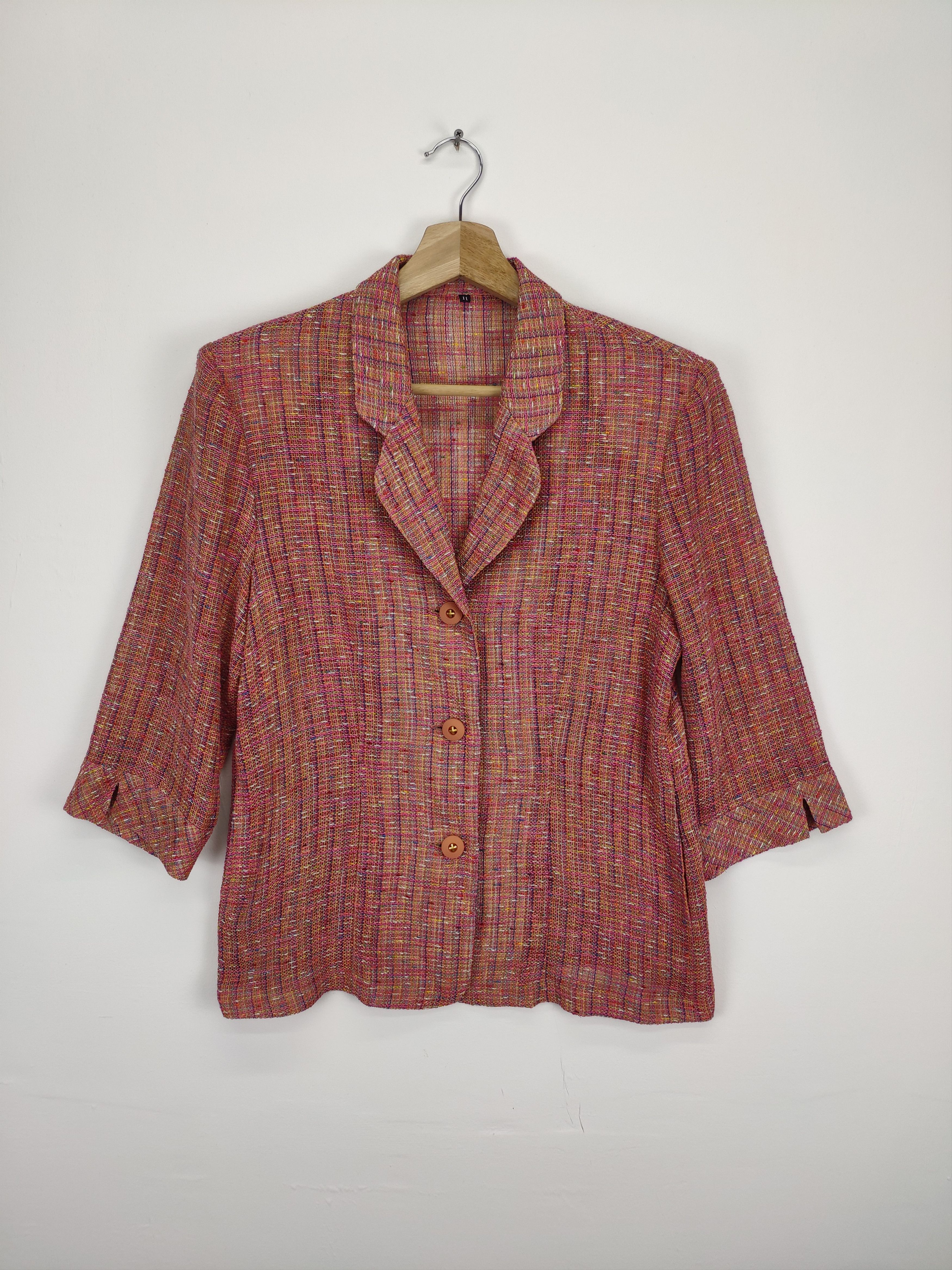 Japanese Brand × Vintage Steal 💥 Vintage Tweed Jacket Summer Women Unbranded Size S / US 4 / IT 40 - 1 Thumbnail