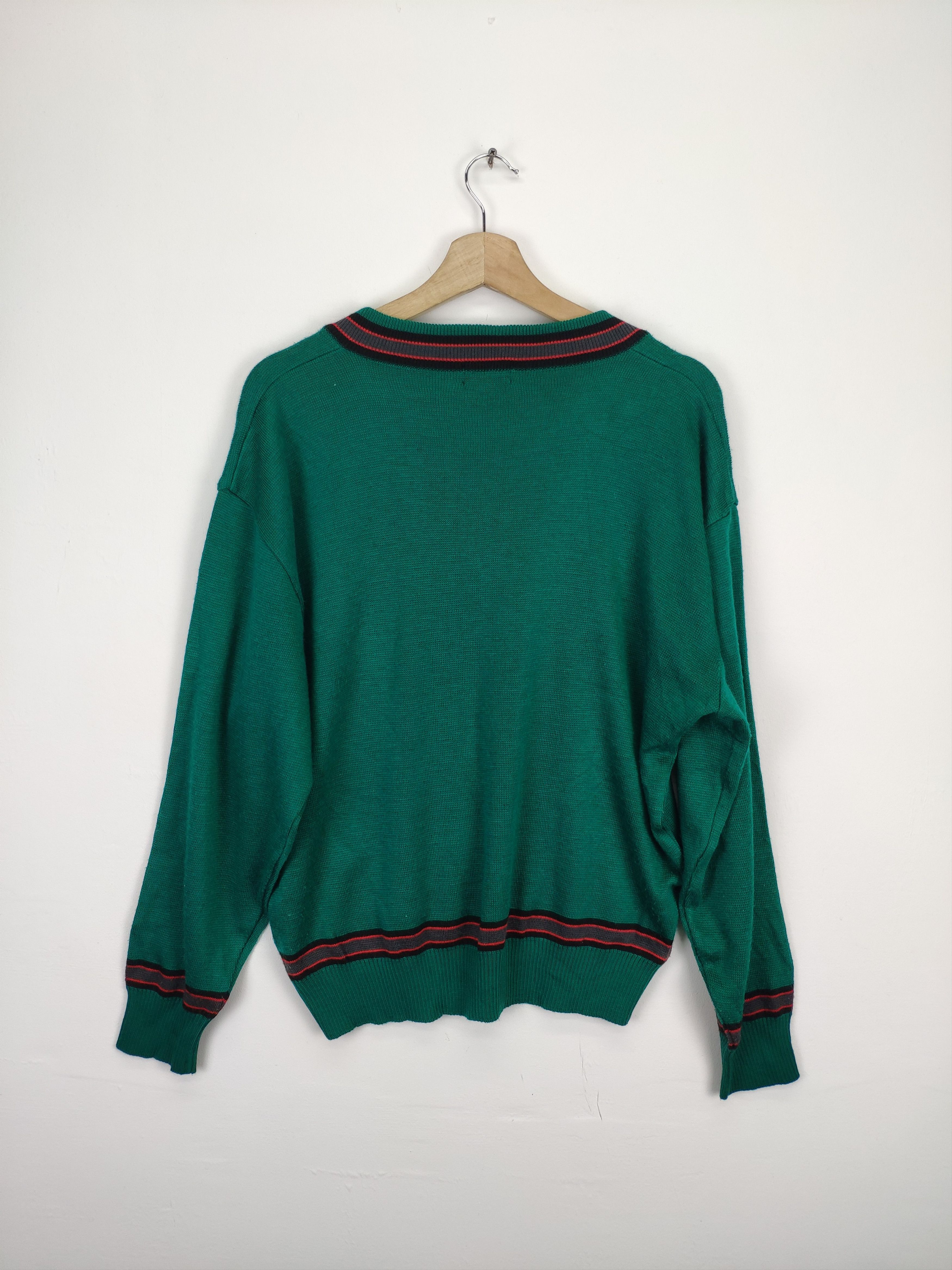 Aran Isles Knitwear × Japanese Brand × Vintage Vintage Kanye West Style Knit Sweater V Neck Size US M / EU 48-50 / 2 - 12 Thumbnail