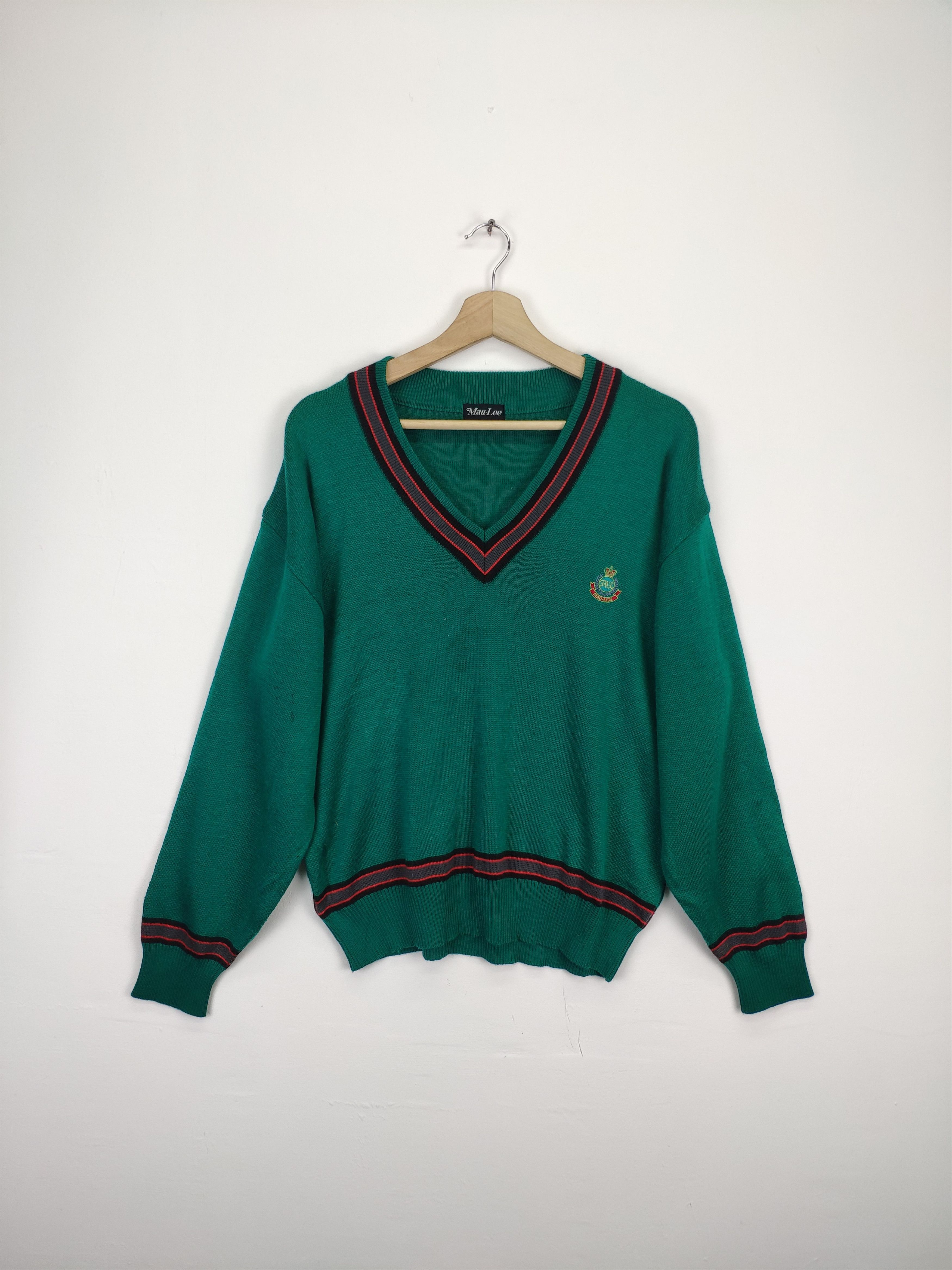 Aran Isles Knitwear × Japanese Brand × Vintage Vintage Kanye West Style Knit Sweater V Neck Size US M / EU 48-50 / 2 - 1 Thumbnail