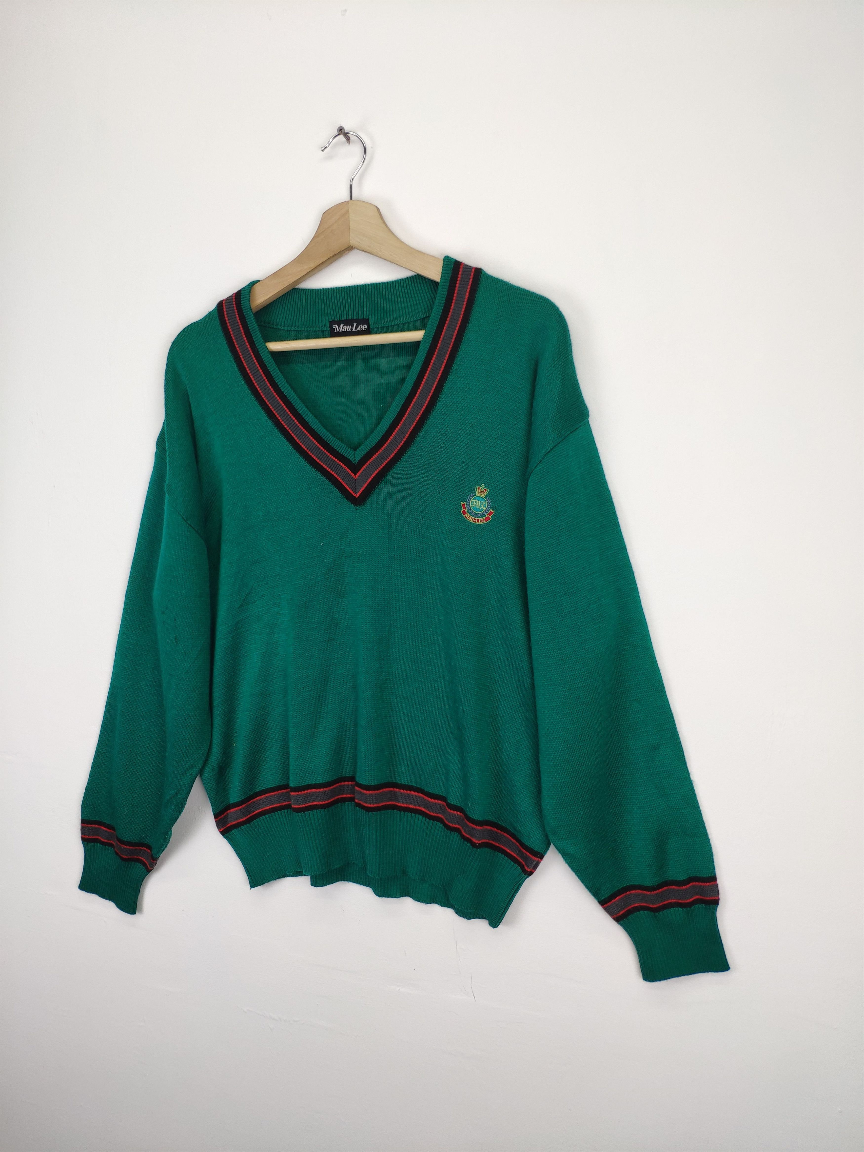 Aran Isles Knitwear × Japanese Brand × Vintage Vintage Kanye West Style Knit Sweater V Neck Size US M / EU 48-50 / 2 - 2 Thumbnail