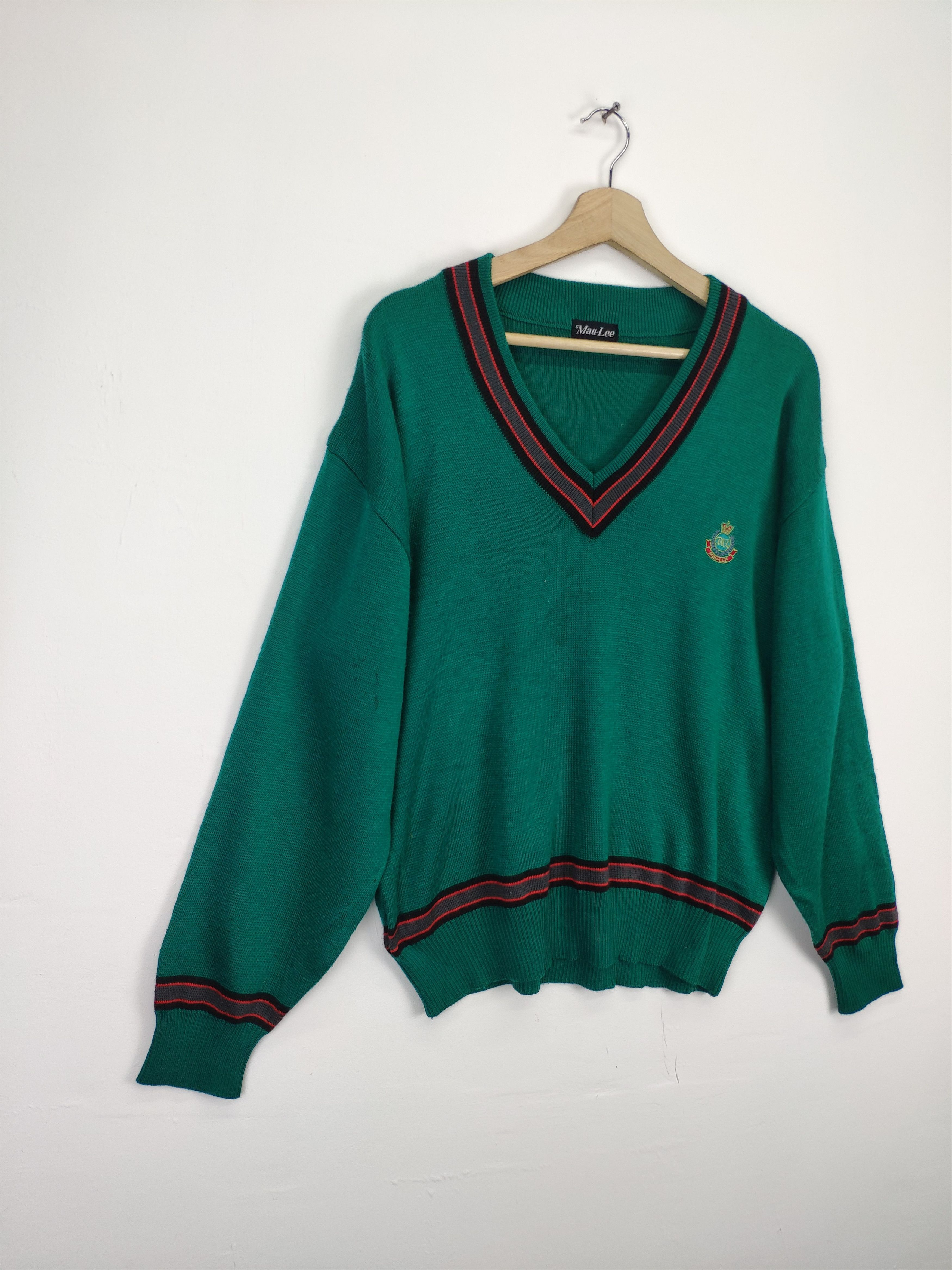 Aran Isles Knitwear × Japanese Brand × Vintage Vintage Kanye West Style Knit Sweater V Neck Size US M / EU 48-50 / 2 - 3 Thumbnail
