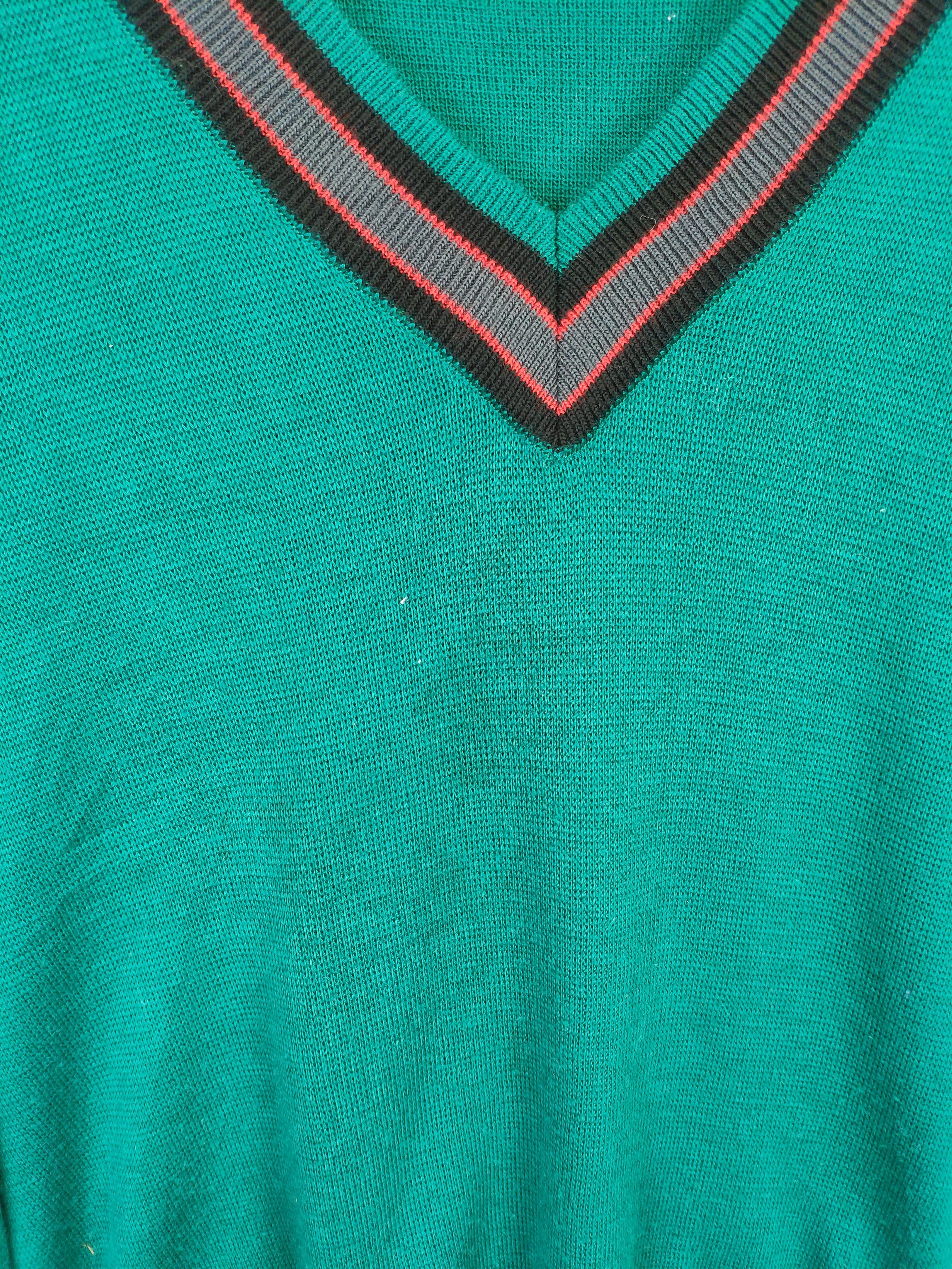 Aran Isles Knitwear × Japanese Brand × Vintage Vintage Kanye West Style Knit Sweater V Neck Size US M / EU 48-50 / 2 - 7 Thumbnail