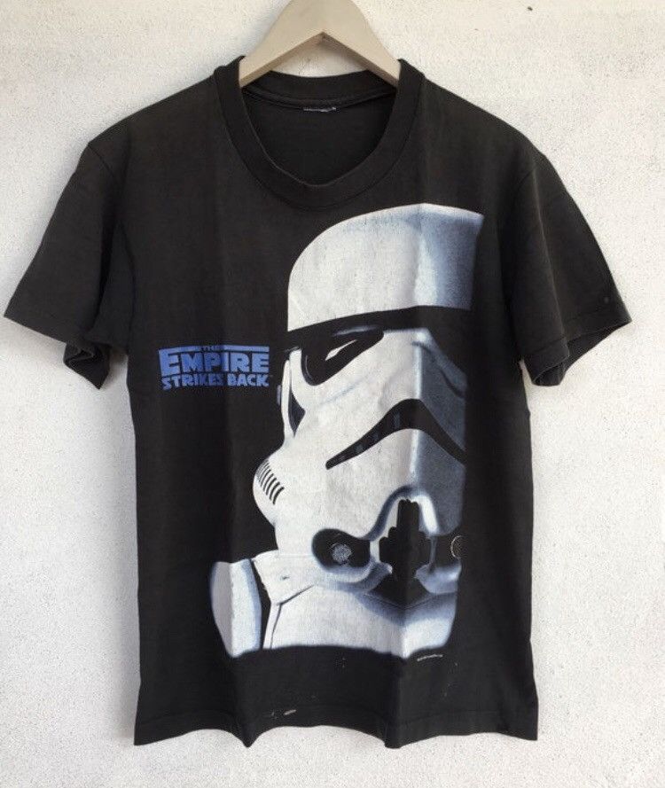 image of Vintage 90's Star Wars The Empire Strikes Back Movie Tshirt in Black, Men's (Size Medium)