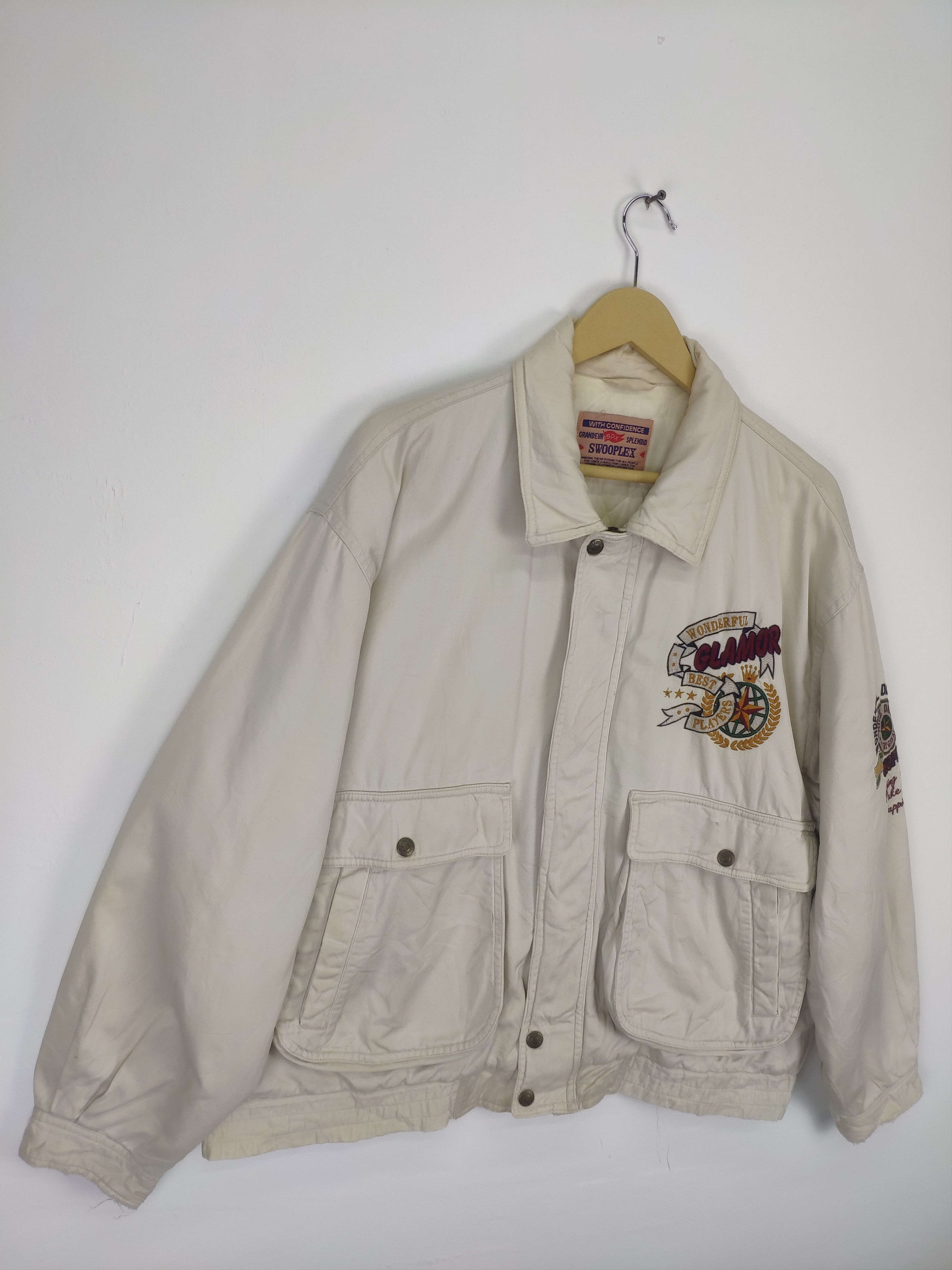 Japanese Brand × Vintage Vintage Bomber Style Jacket Lining Quilted SWOOPLEX Size US XL / EU 56 / 4 - 3 Thumbnail