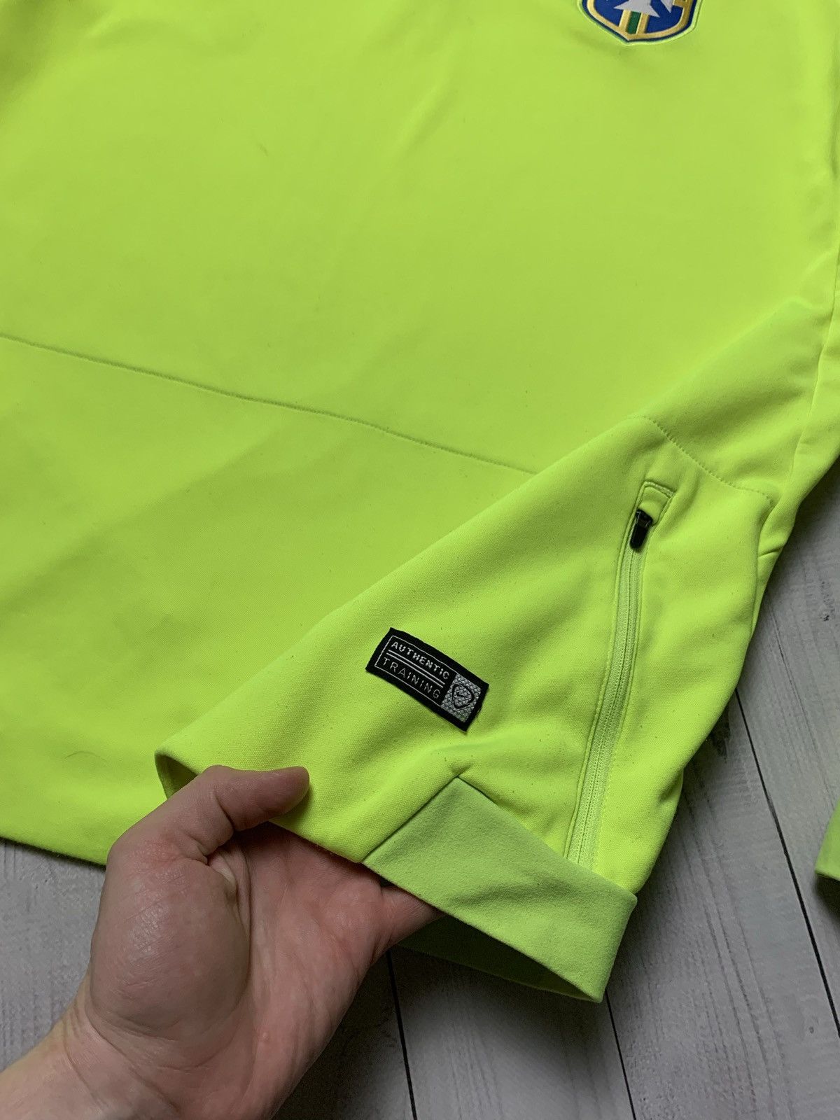 Vintage Brazil Nike soccer track jacket toxic yellow Size XL Size US XL / EU 56 / 4 - 3 Thumbnail