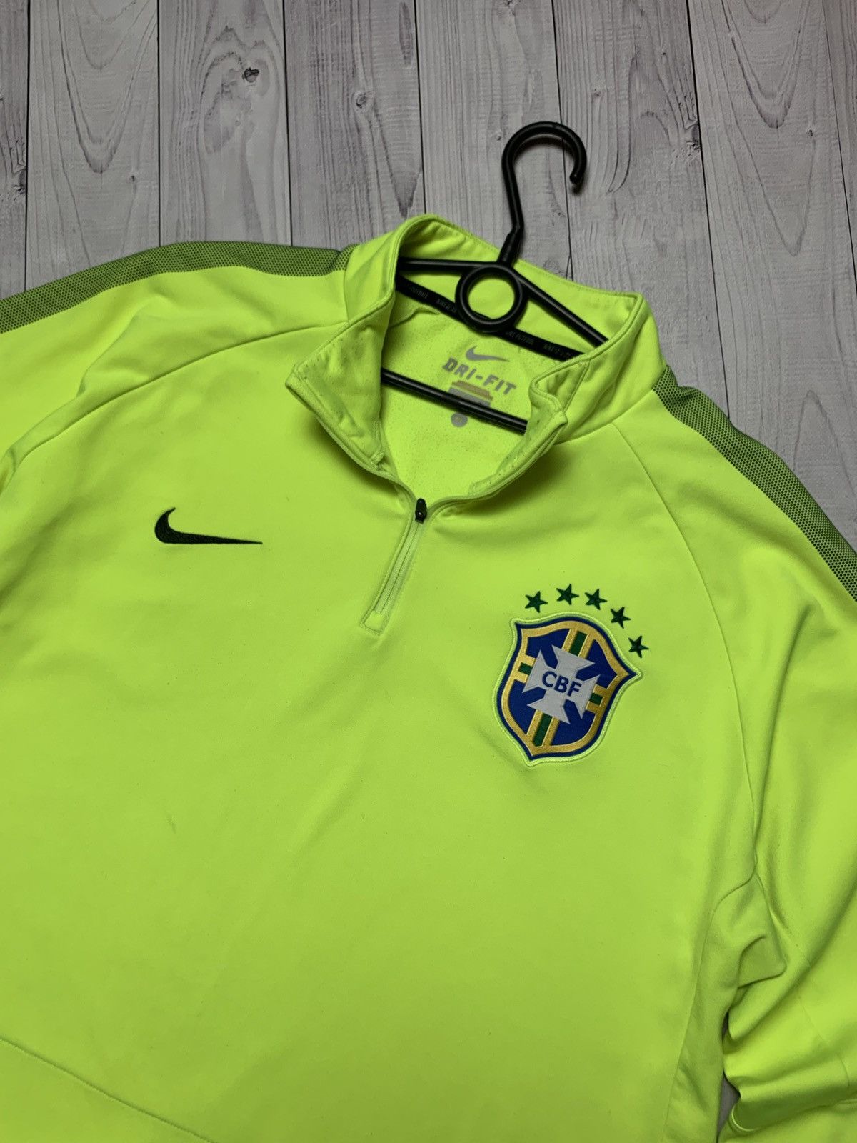 Vintage Brazil Nike soccer track jacket toxic yellow Size XL Size US XL / EU 56 / 4 - 2 Thumbnail