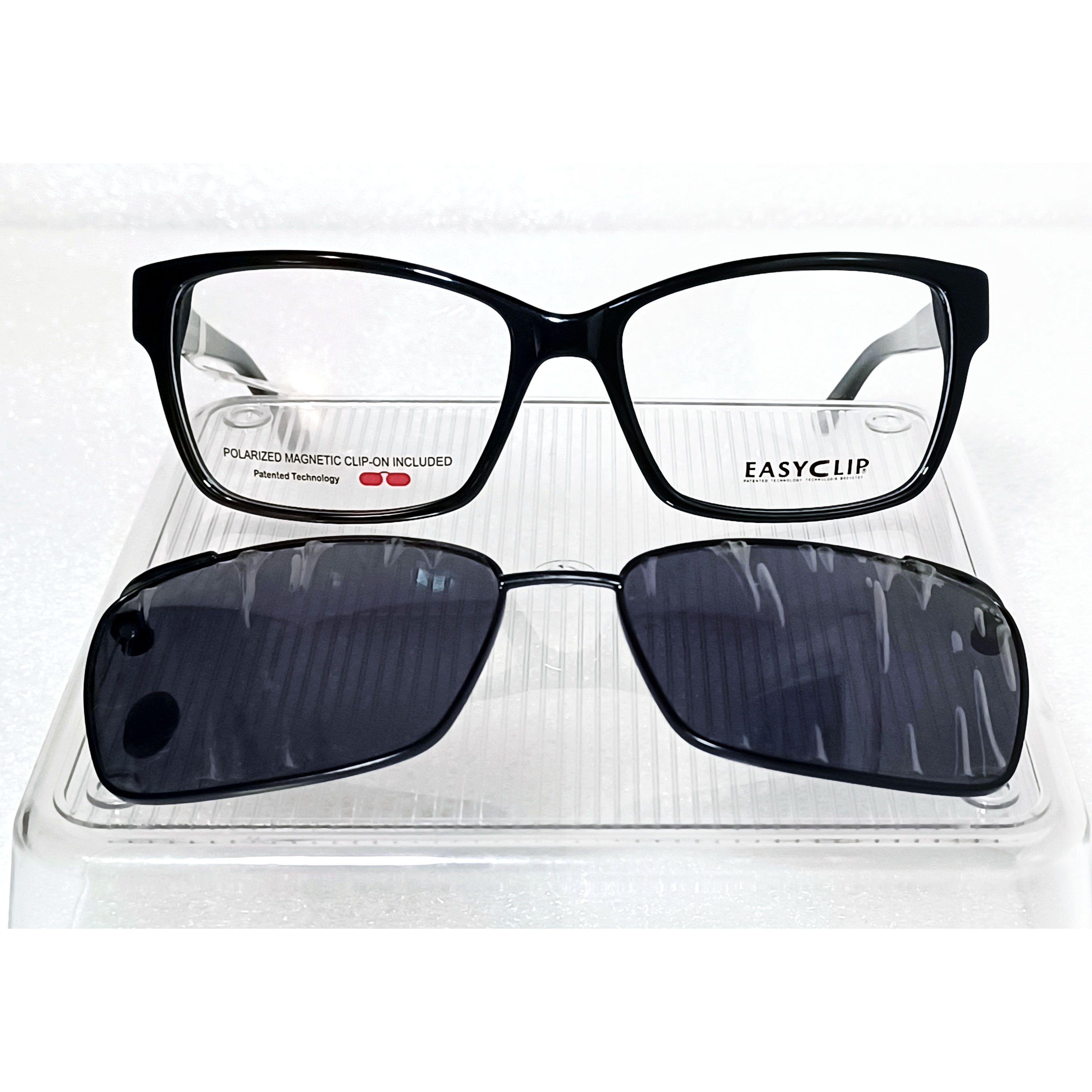 Walmart EasyClip Polarized Black Full Rim Sophisticated Glasses Grailed