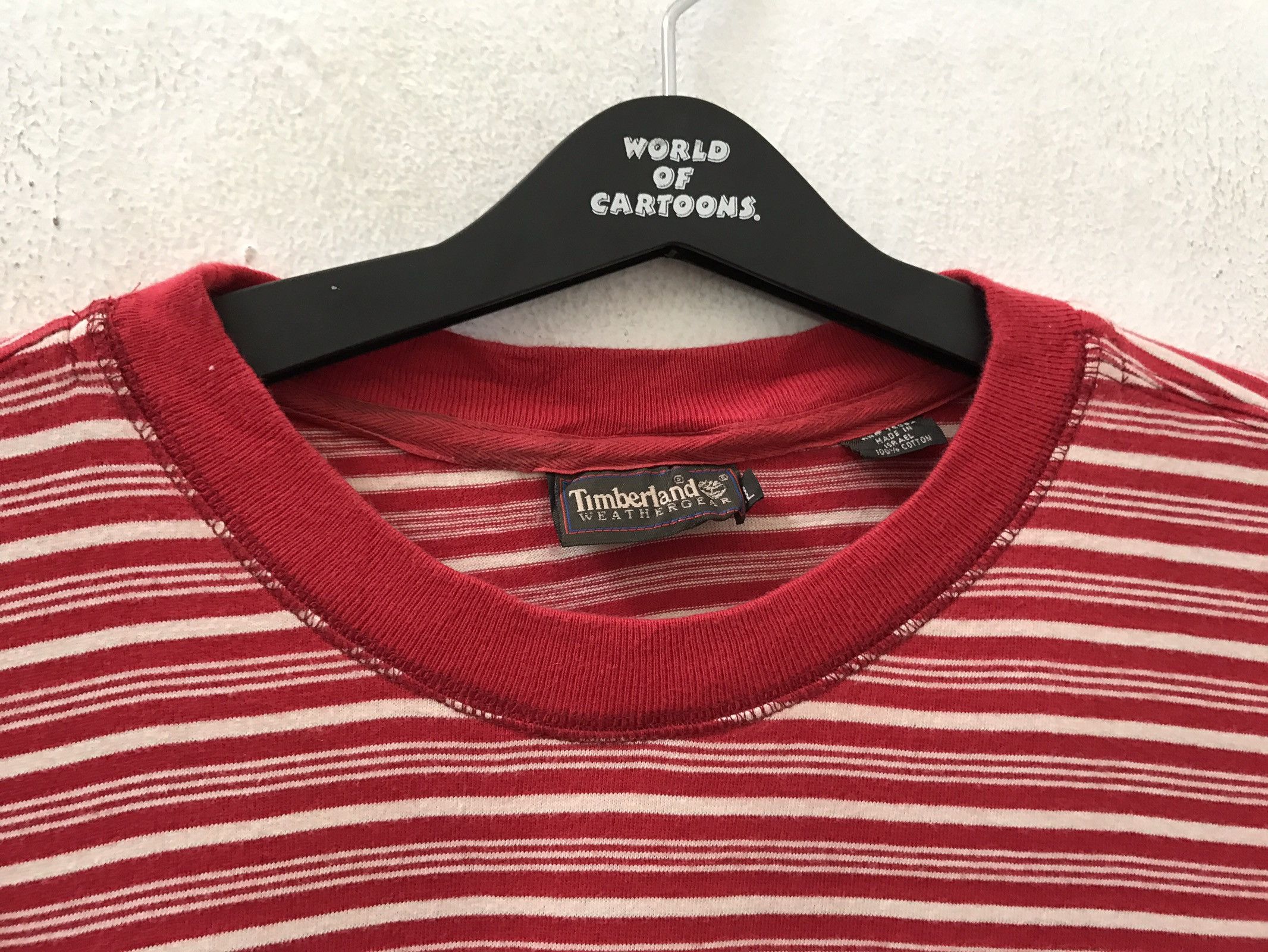 Timberland Vintage 90s Timberland Red Striped t shirt Size US XL / EU 56 / 4 - 5 Thumbnail
