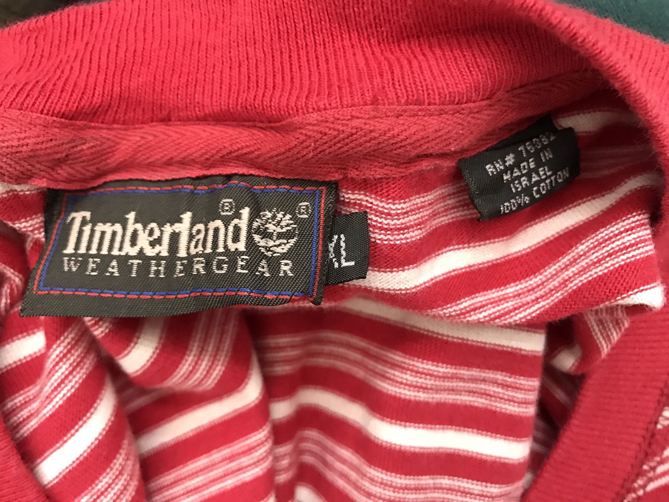 Timberland Vintage 90s Timberland Red Striped t shirt Size US XL / EU 56 / 4 - 9 Thumbnail