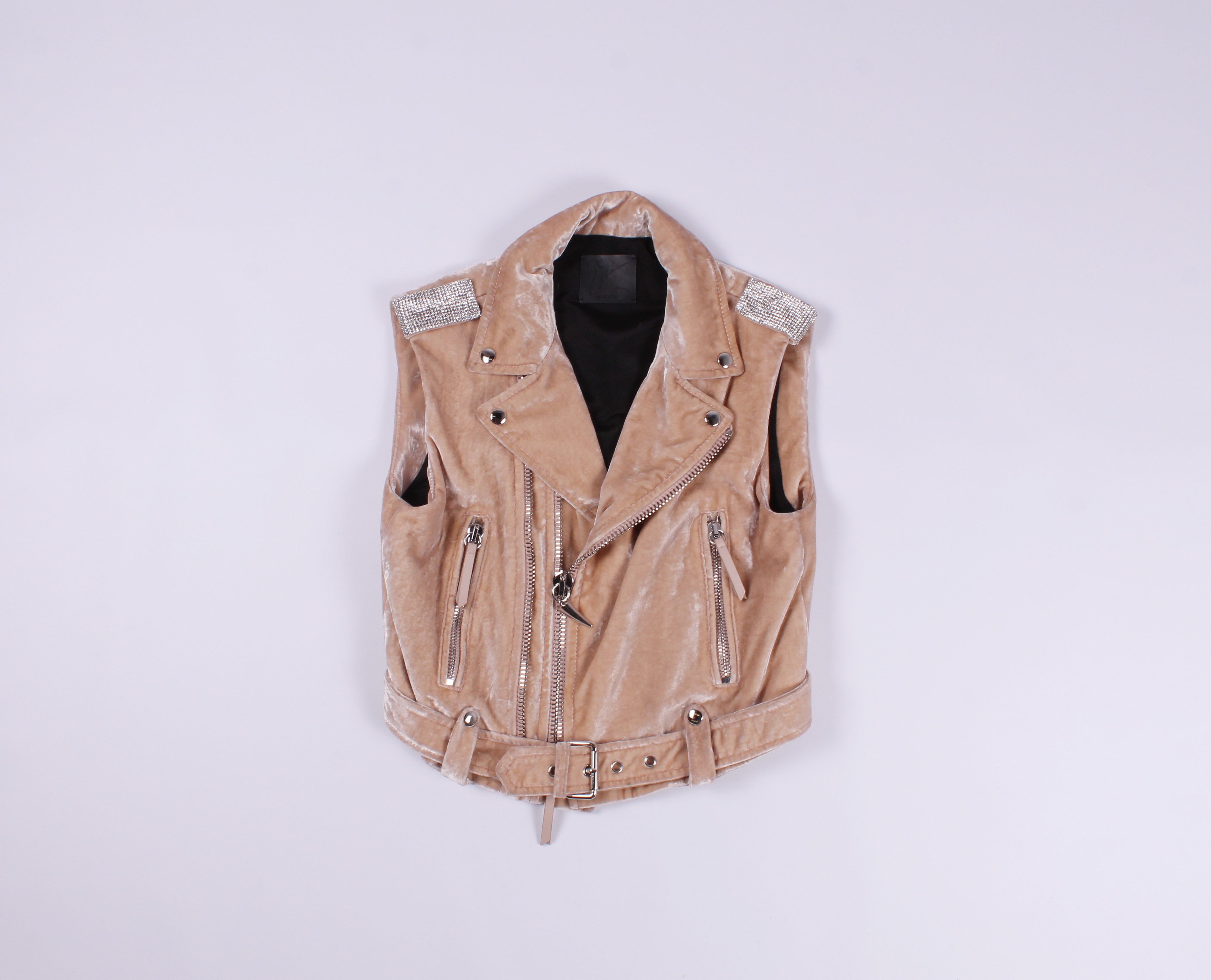 image of Giuseppe Zanotti Swarovski Vest in Pink, Women's (Size Medium)