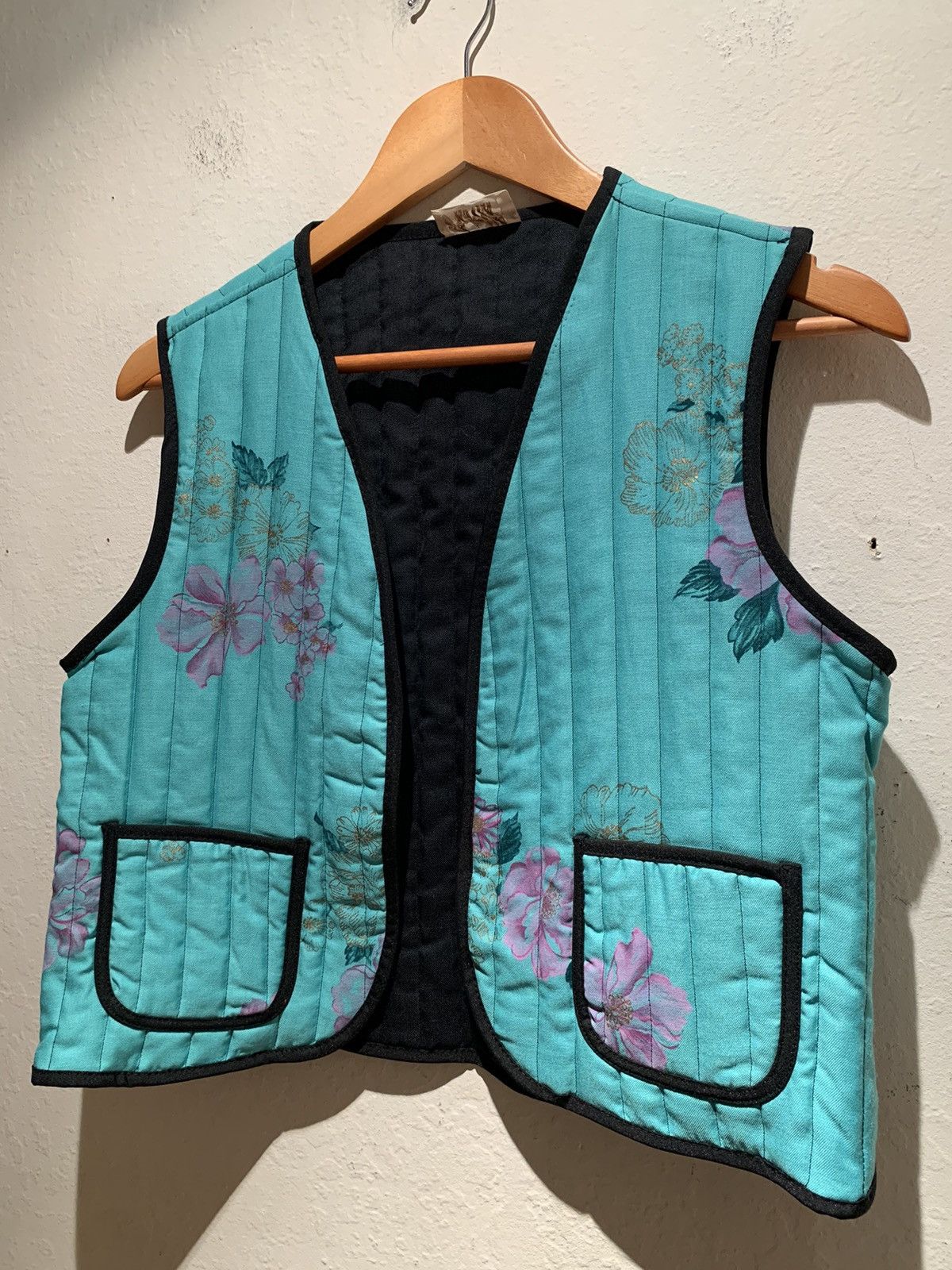 *RARE* Vintage Jon Woods Rayon Blend Quilted Pocket Vest M