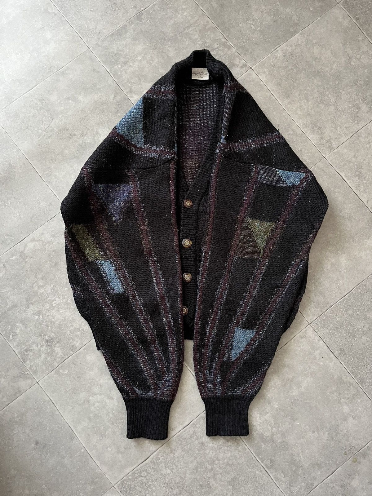 Vintage VINTAGE WOOL CARDIGAN SWEATER SW037 Size US S / EU 44-46 / 1 - 2 Thumbnail